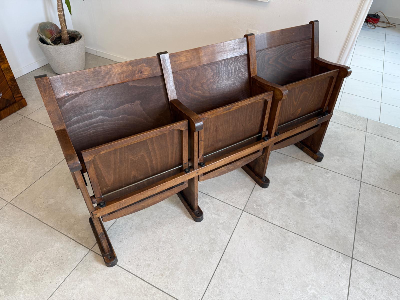 Kinosessel 3er Sitz Klappstuhl Stuhl Sitzgruppe Originalexemplar D3437