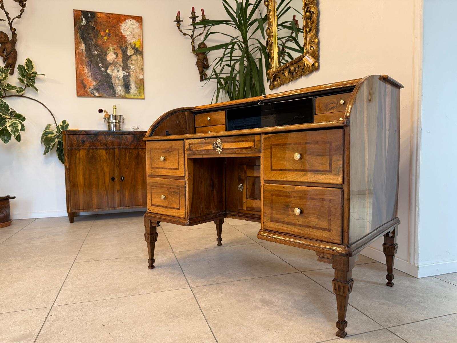 Sale Restauriert Barock Rolladen Sekretär um 1780 Antiquität G2049