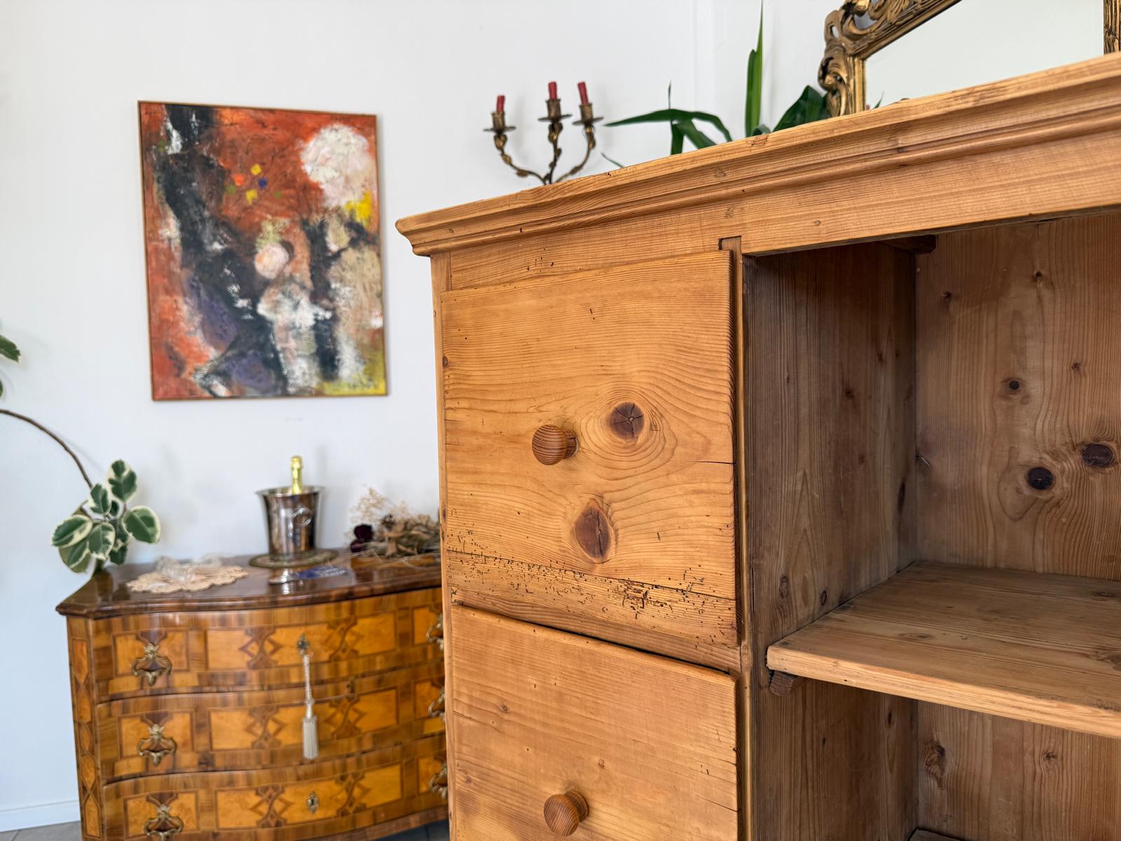 Uriger Biedermeier Brotschrank Almerschrank Speiskasten Bauernkasten D2783