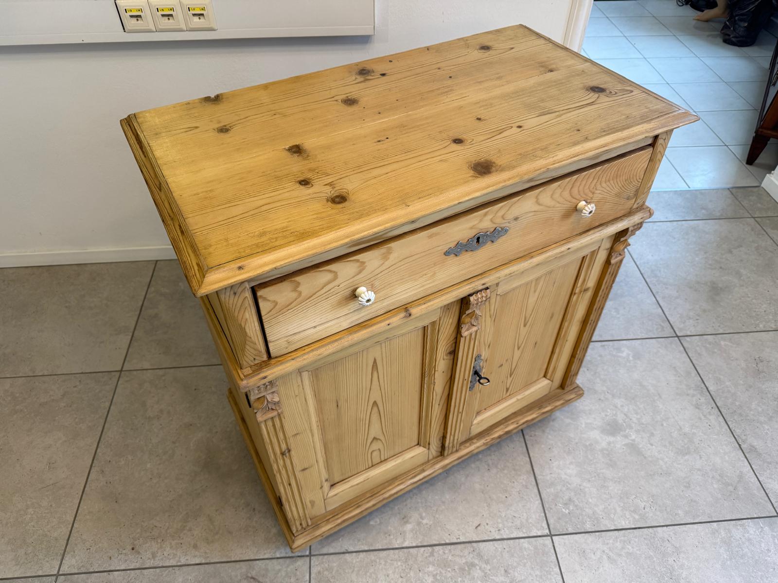 Bäuerliche Anrichte Kommode Laden Kasterl Antik Weichholz D1082