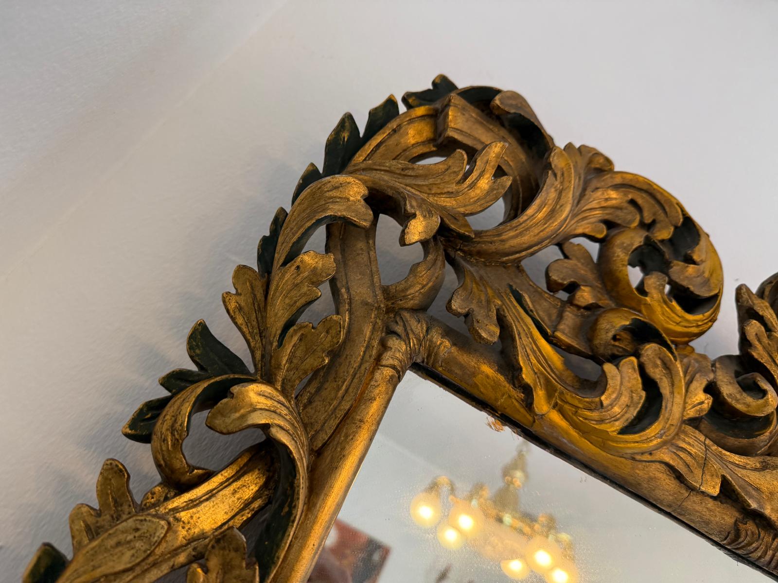 SALE Florentiner Spiegel Akanthusblattschnitzkunst Holzschnitzerei G2173