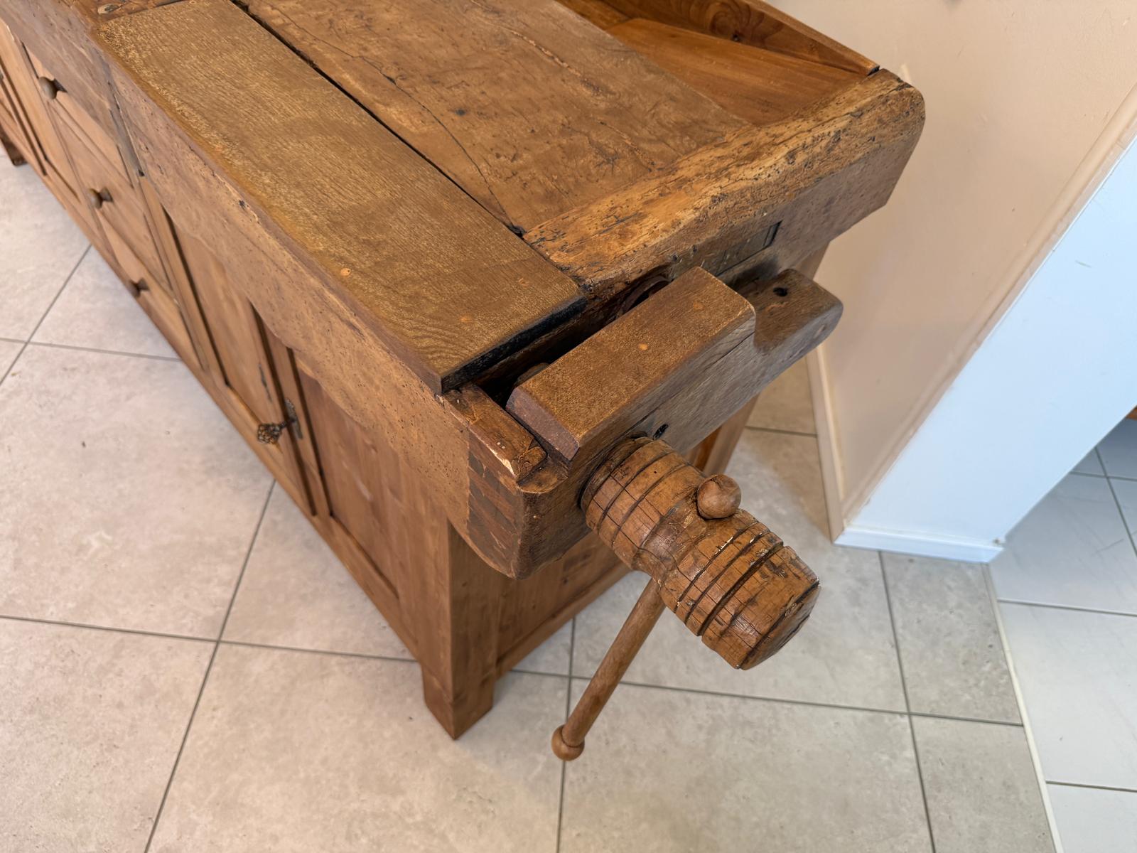 Urige Hobelbank Werkbank Pult Tresen Ladenschrank G2183