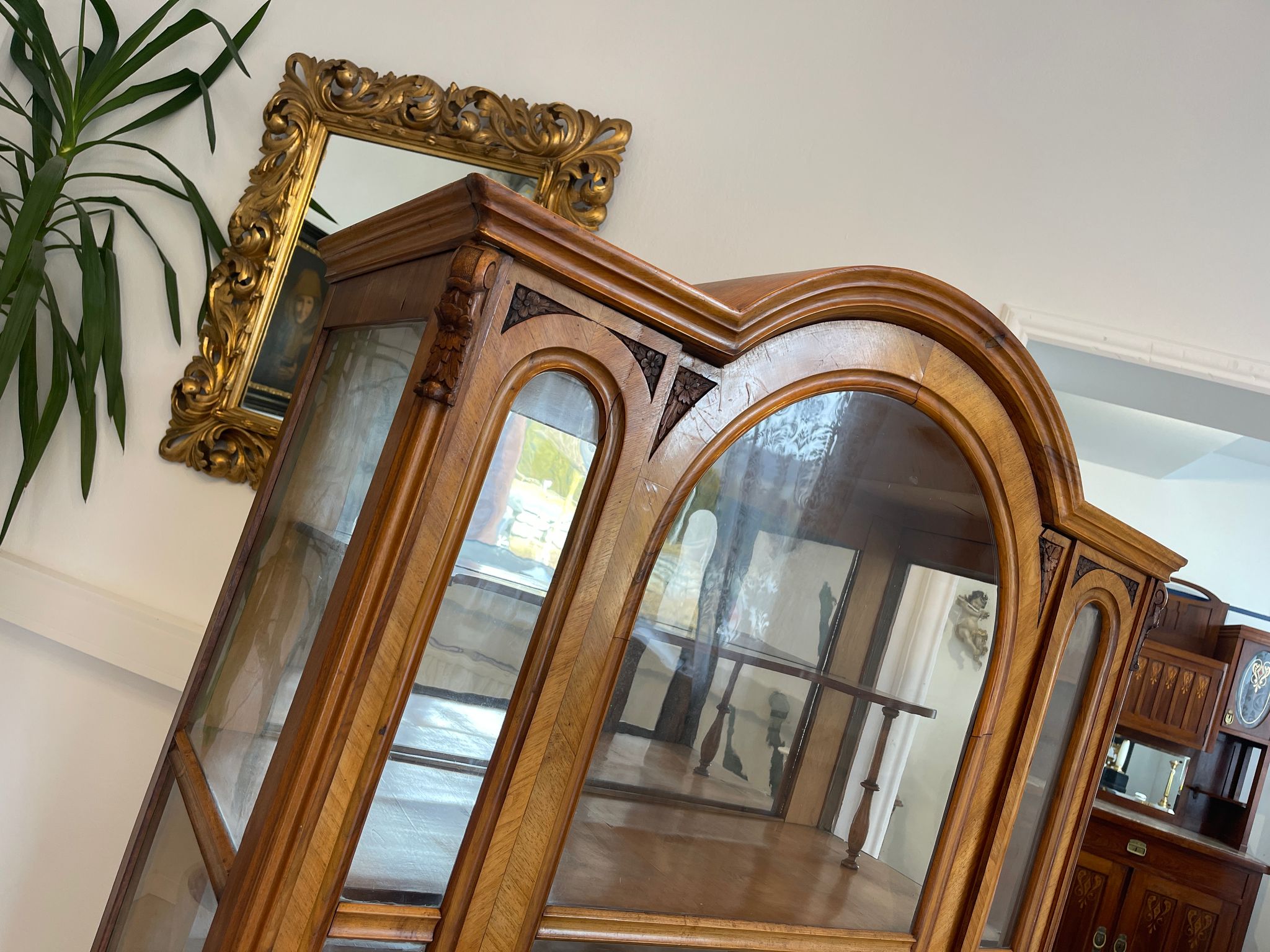 SALE Unrestaurierte Gründerzeit Vitrine Bücherschrank Sammlervitrine Antiquität G1230