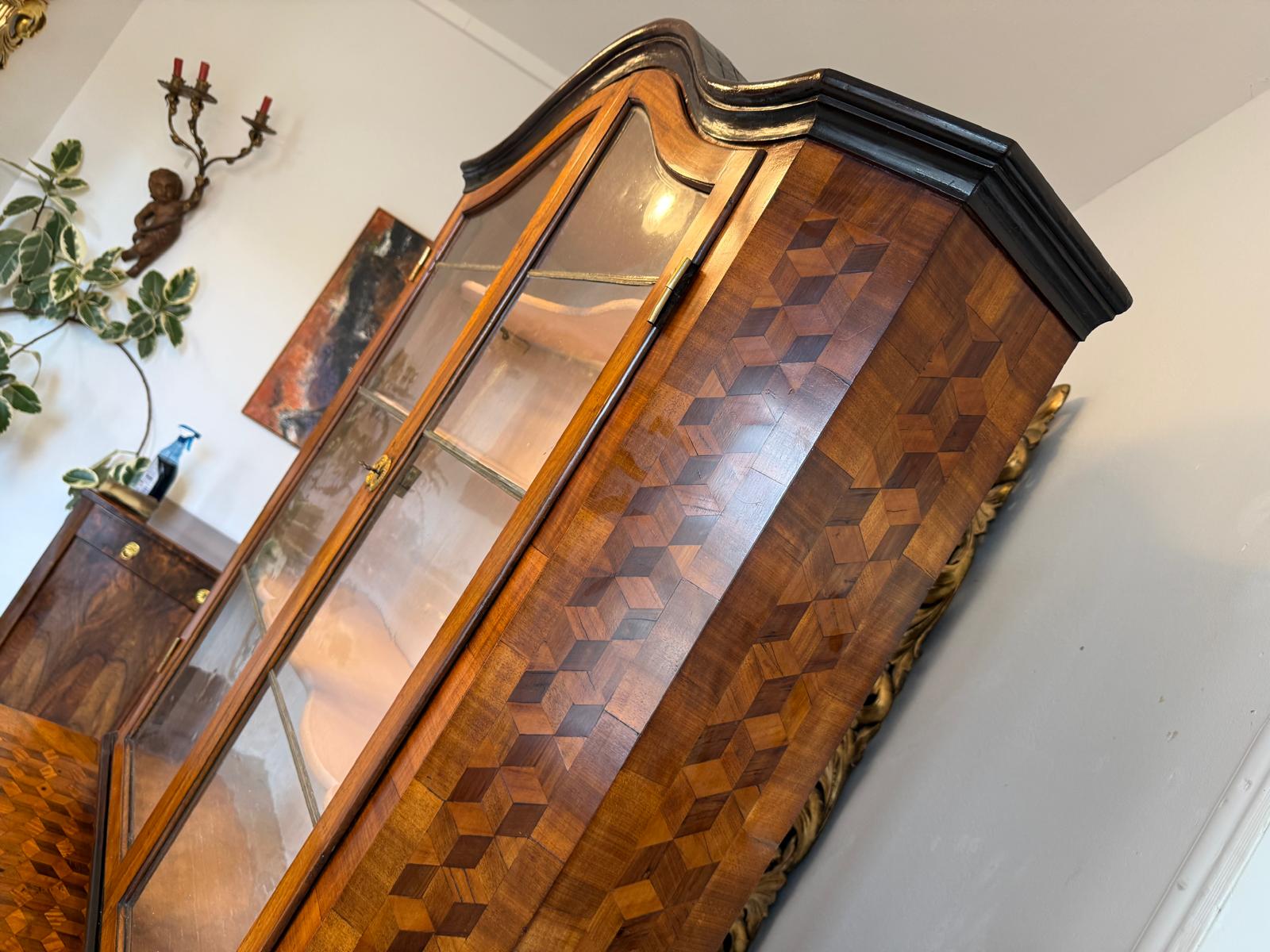 Originale Aufsatzvitrine Aufsatzkommode Vitrine Antiquität Tabernakl D1145