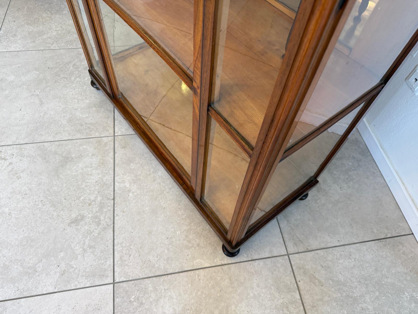 Altrestaurierte Spätbiedermeier Vitrine Bücherschrank Glasschrank Antiquität D2725