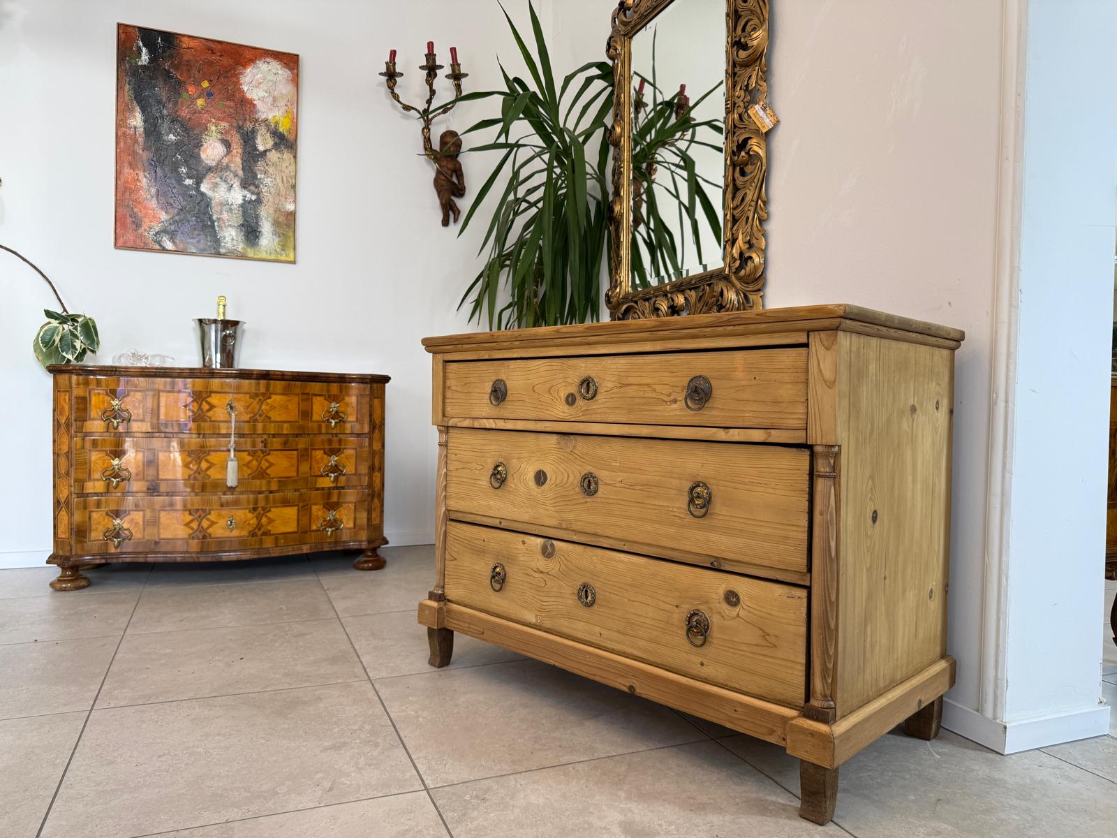 Biedermeier Kommode 3 Ladenkommode Antik Original D2646