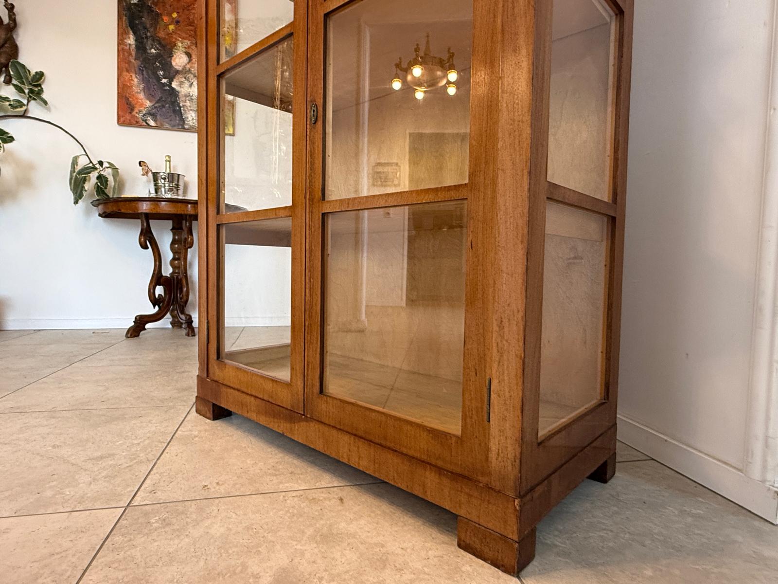 Originale Art Deco Vitrine Glasschrank Bücherschrank Antiquität Antik Möbel G1737