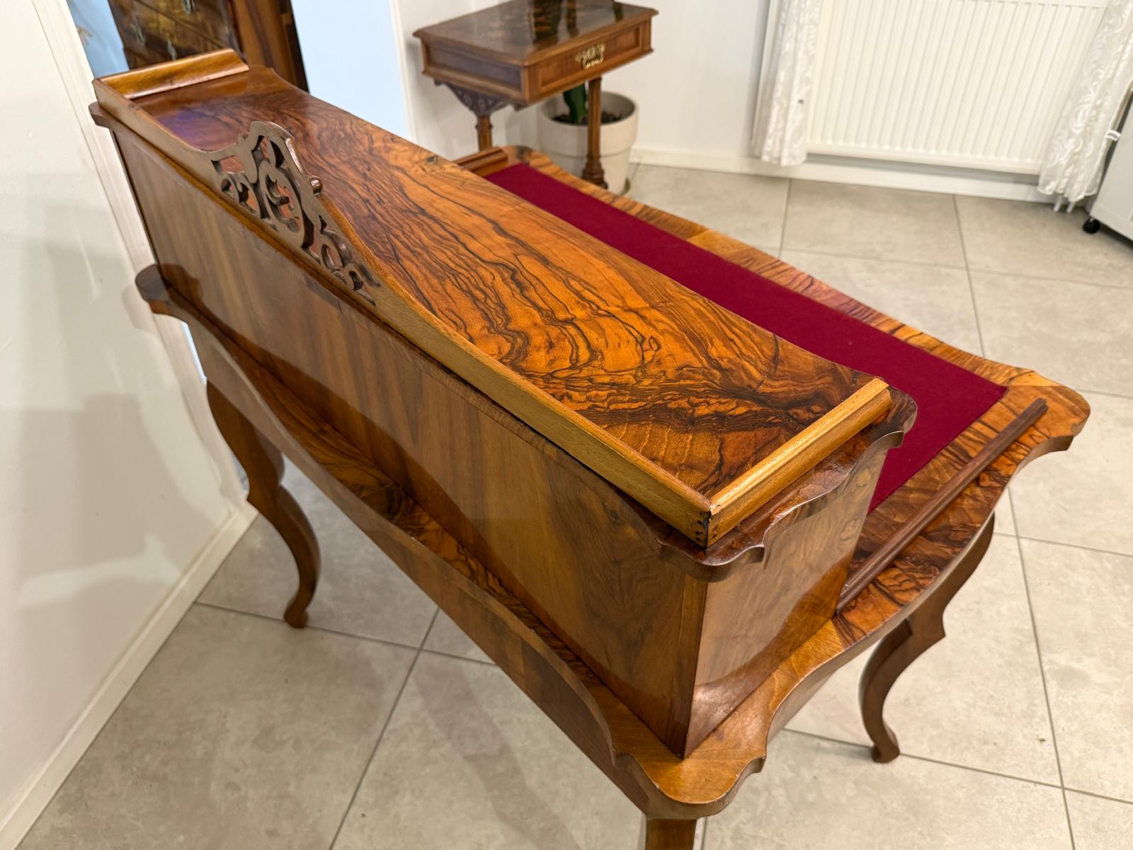 Spätbiedermeier Damen Sekretär Schreibtisch Nussholz G2261