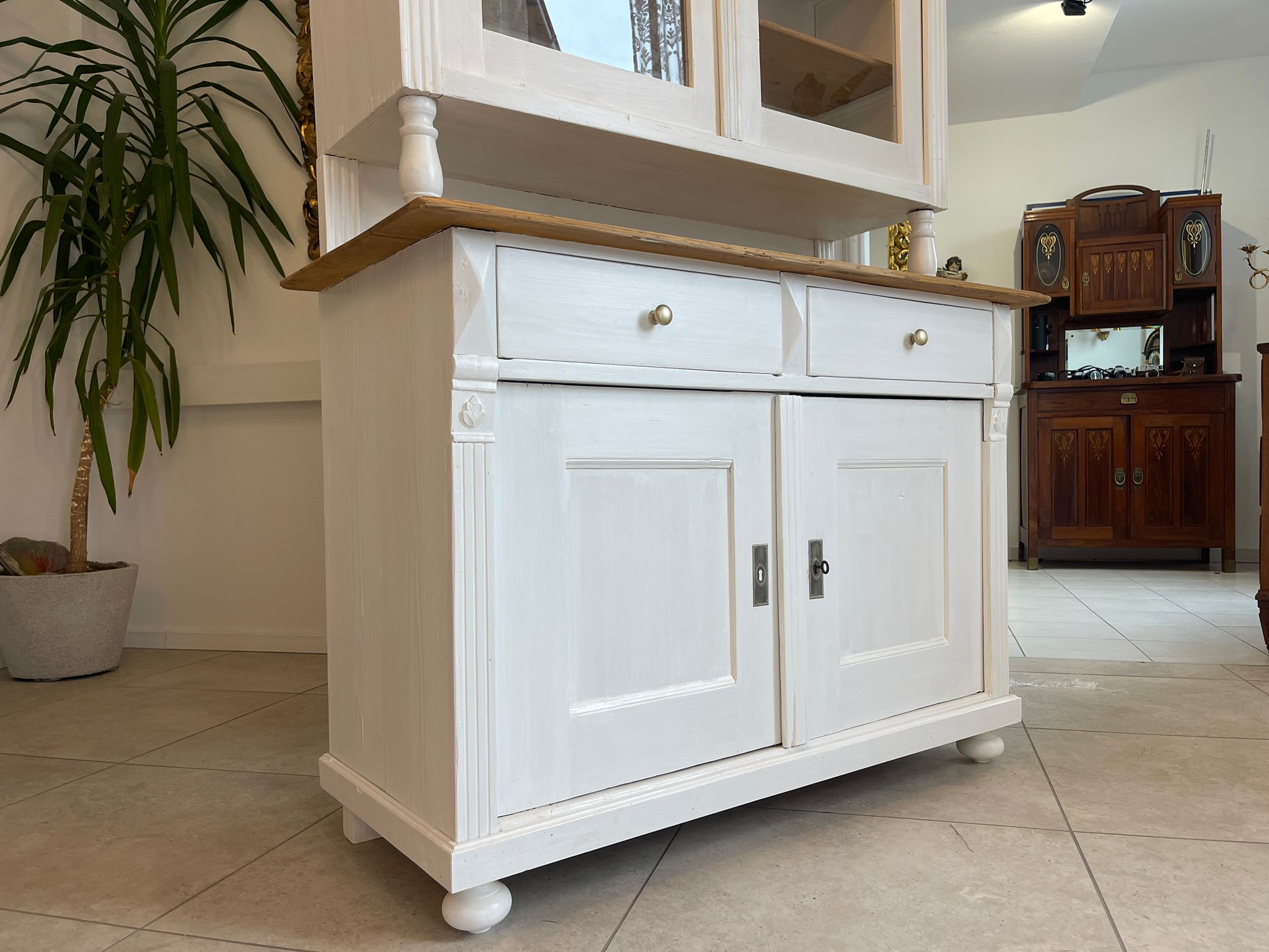 Aufsatzbuffet Küchenkredenz Bauernschrank Aufsatzkommode Chabby Chic G1607