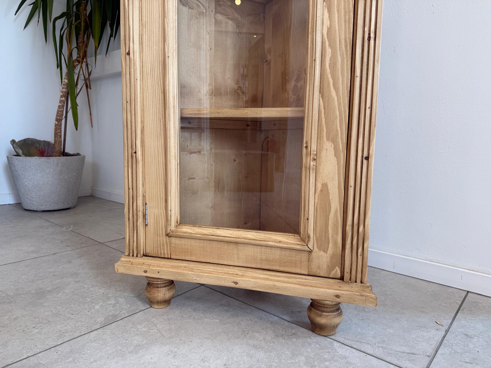 Eckschrank Eckvitrine Naturholz Weichholz BauernschrankD2671