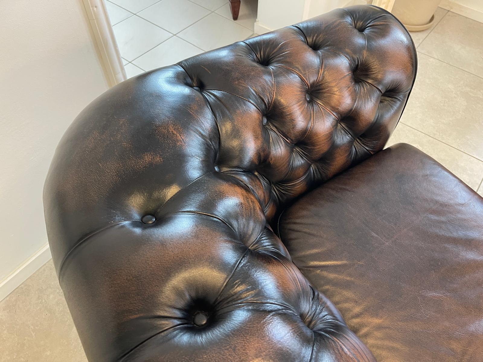Chesterfield 3er Clubsofa Diwan Couch Zigarrenbraun G1333 Kopie