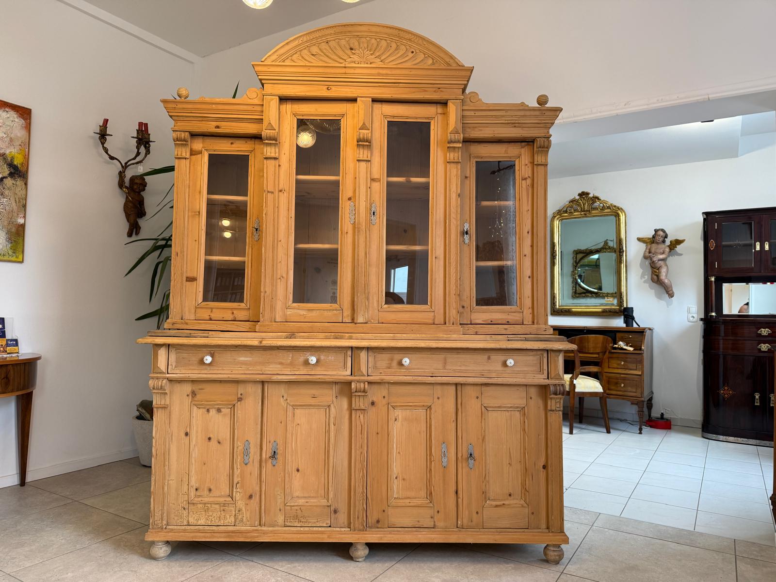 Gründerzeit Naturholschrank Küchenbuffet Küchenschrank Küchenkredenz D1032