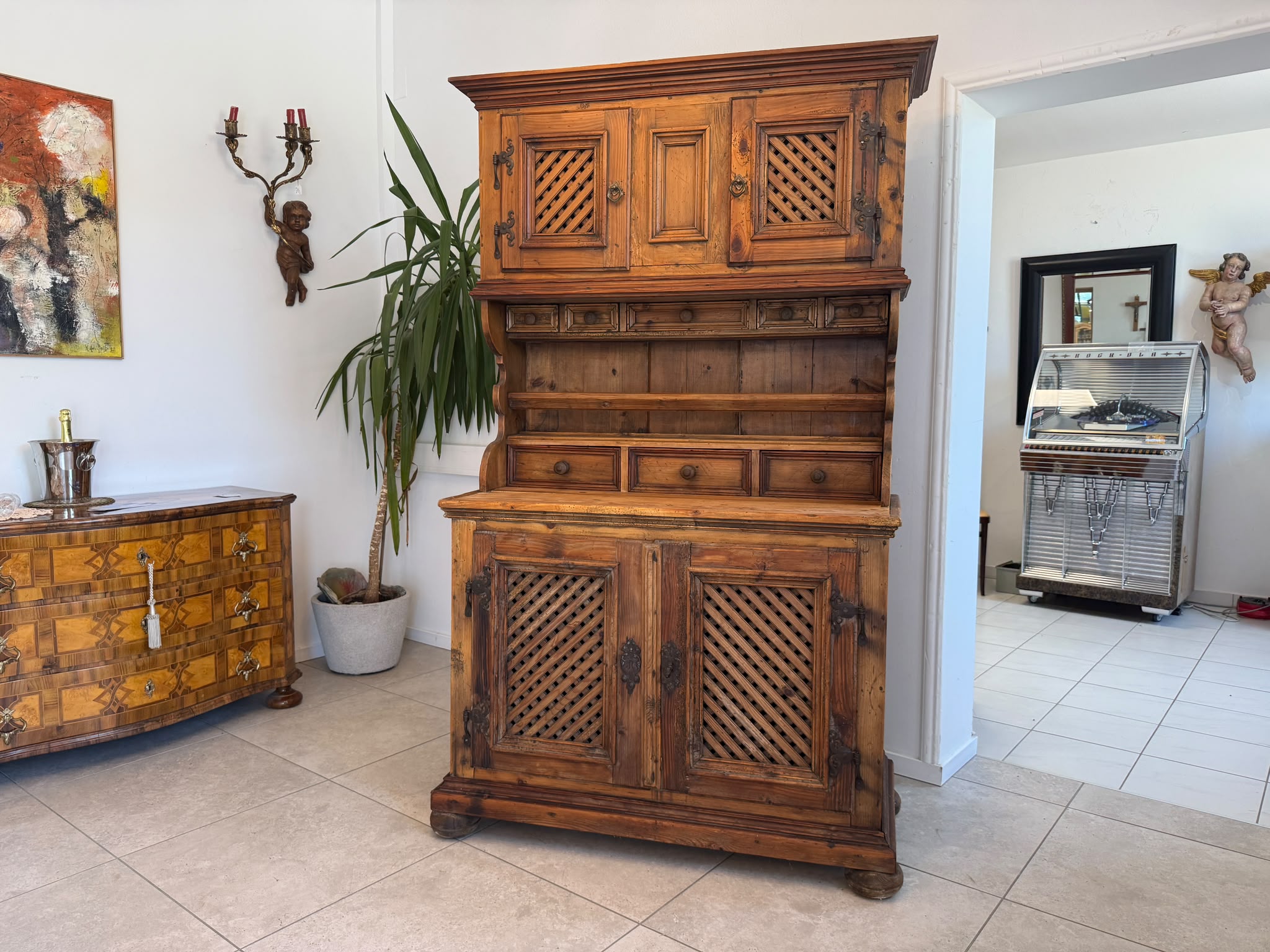 Biedermeier Bauernkredenz Küchenschrank Küchenkredenz Original D2618