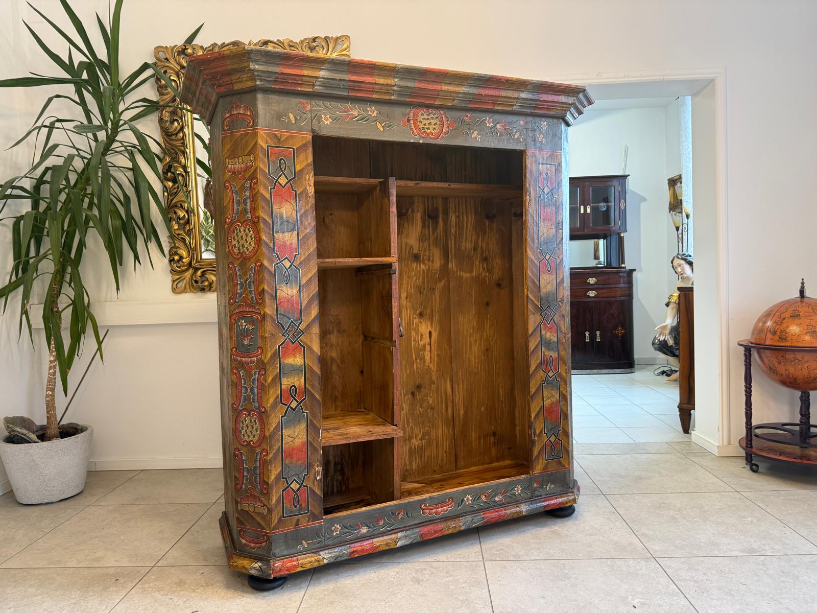 Handbemaltes Bauernregal Bücherregal Tirol Bauernkasten Reiterkasten D1071