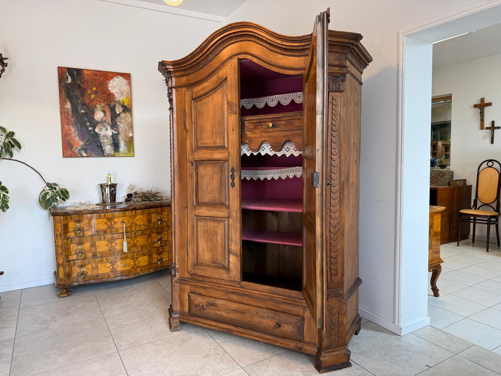 Barockstil Schrank Buchenholz Bücherschrank Stilschrank D2696