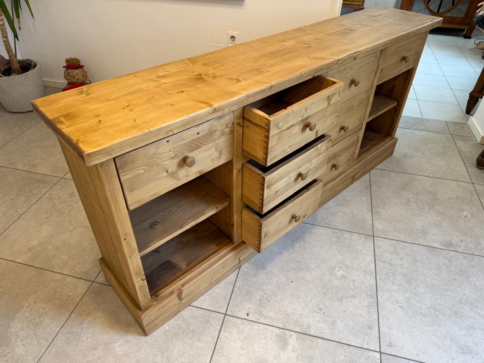 Antike 8 Ladenkommode Ladenschrank Apothekerschrank Weichholz G2315