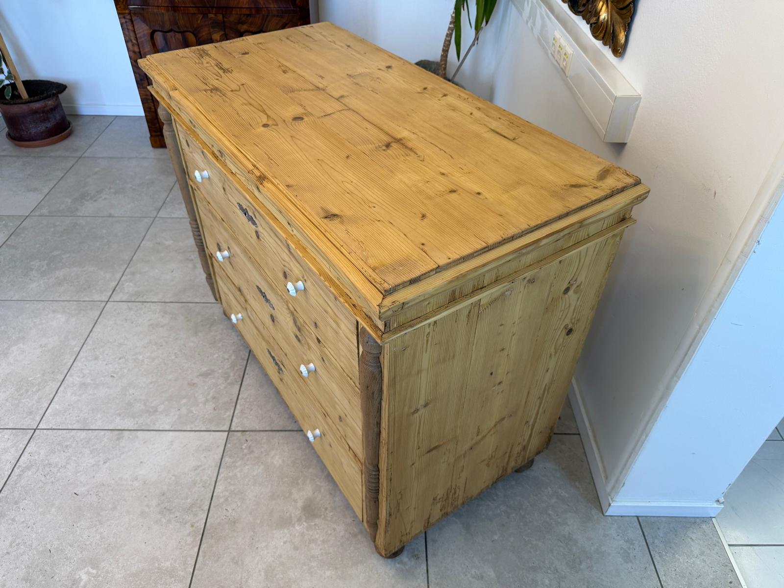 Biedermeier Kommode 3 Ladenkommode Antik Original D2408