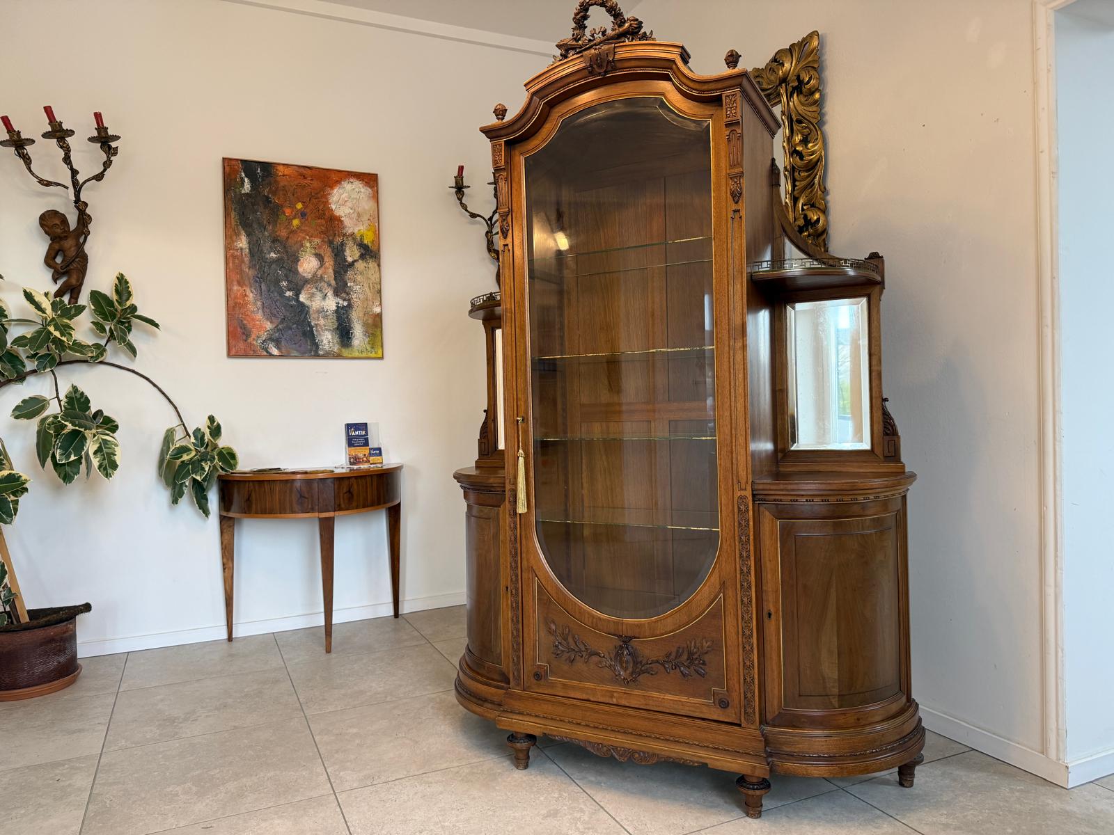 SALE Gründerzeit Vitrine Bücherschrank Sammlervitrine Antiquität G2254