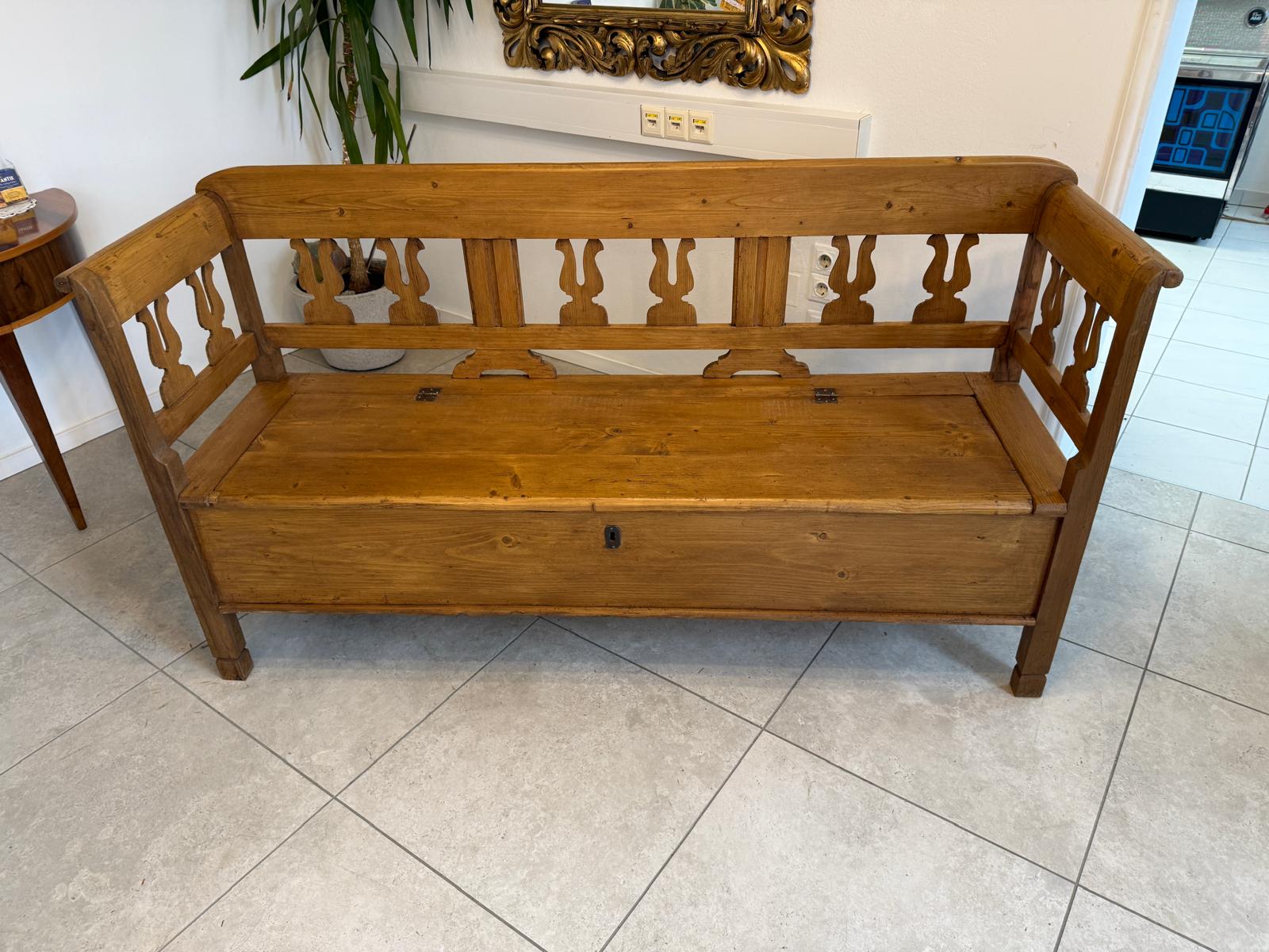 Sale Provinzielle Biedermeier Truhenbank Landhausbank Antik D1086