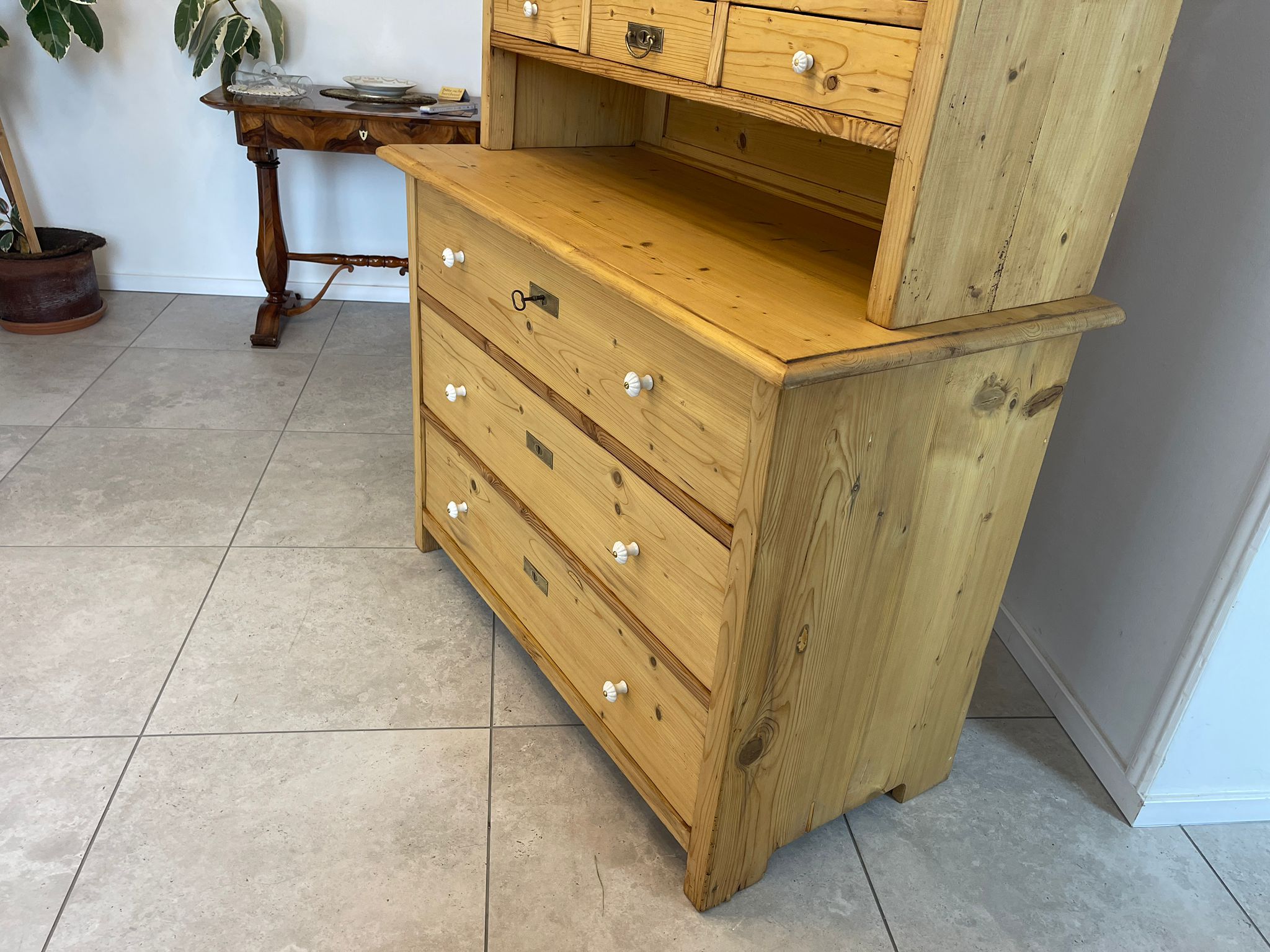 Aufsatzbuffet Küchenkredenz Bauernschrank Aufsatzkommode Naturholzschrank G1610