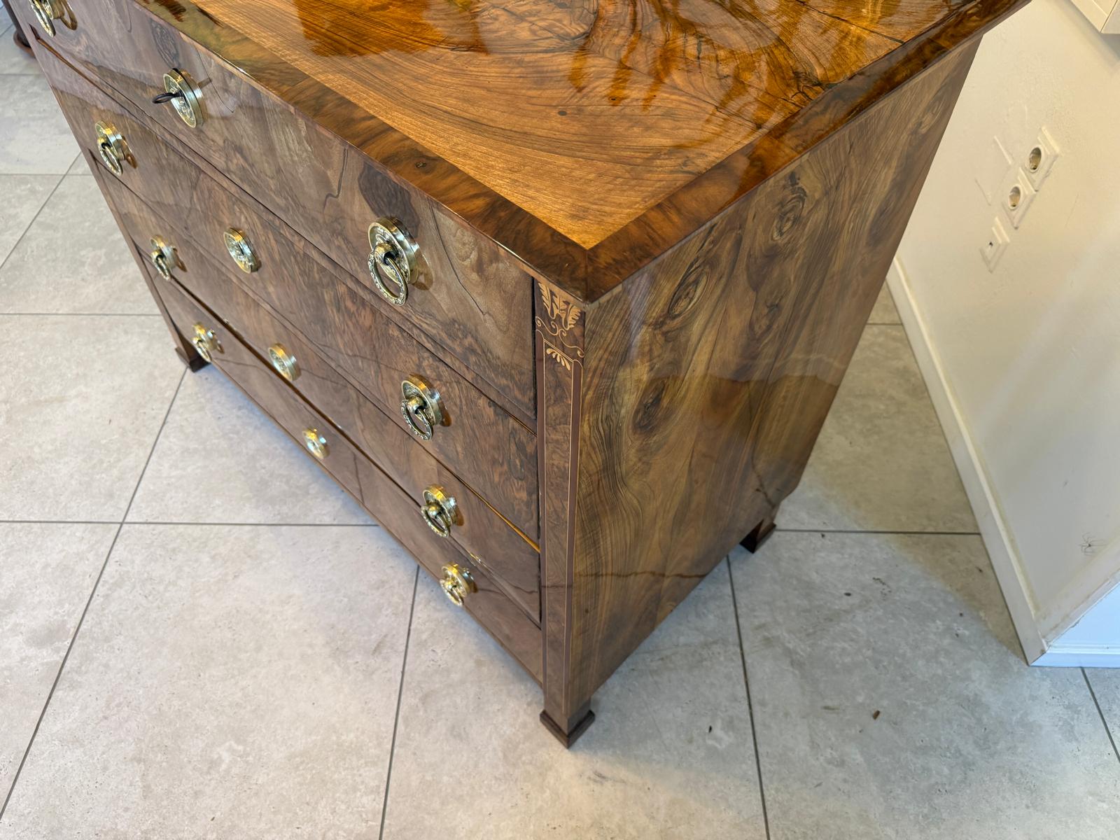 Restaurierte Biedermeier Kommode 4 Ladenkommode Nussholz Antiquität D1217