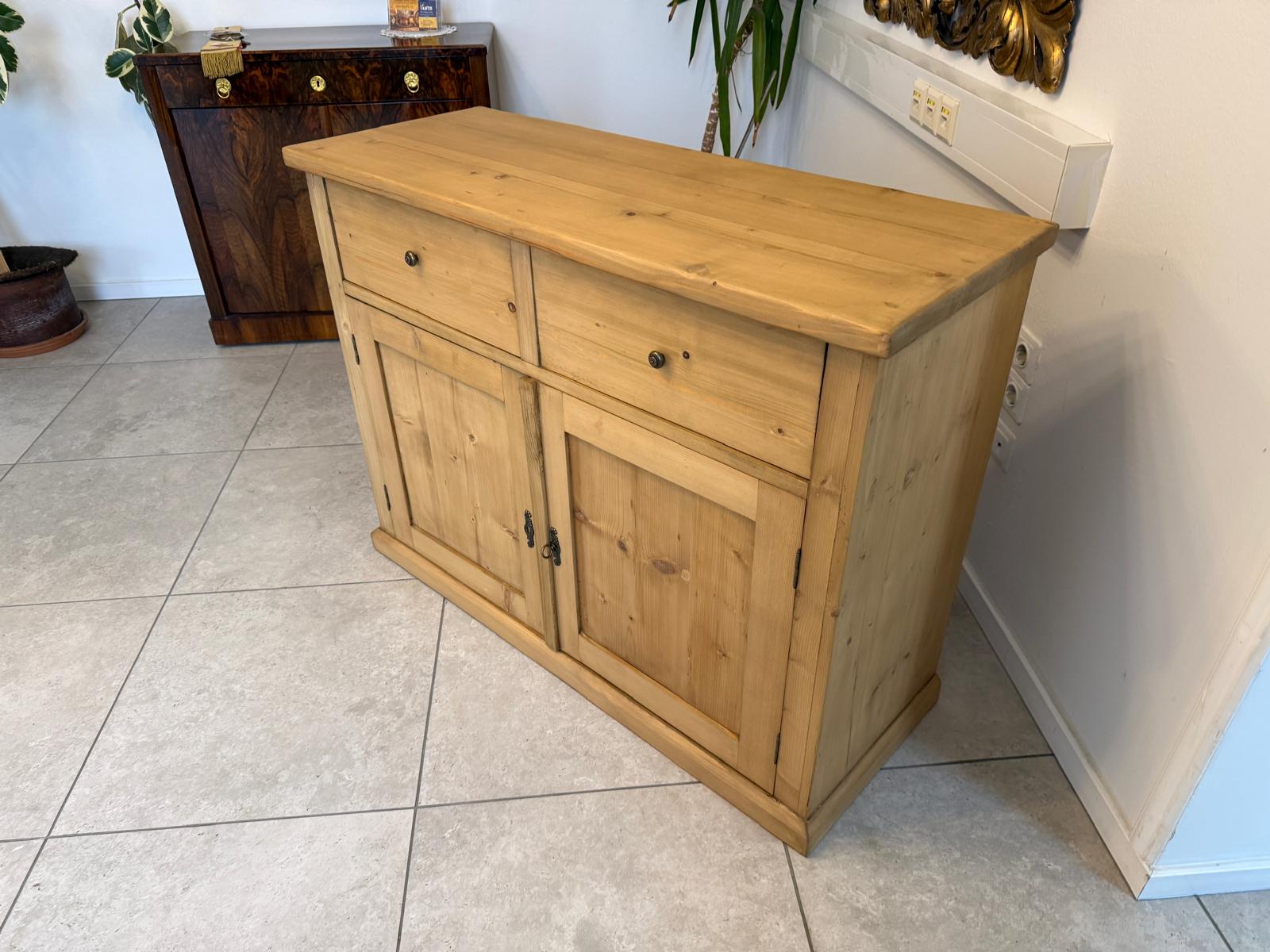 Bäuerliche Anrichte Laden Kommode Laden Kasterl Antik Weichholz D1126