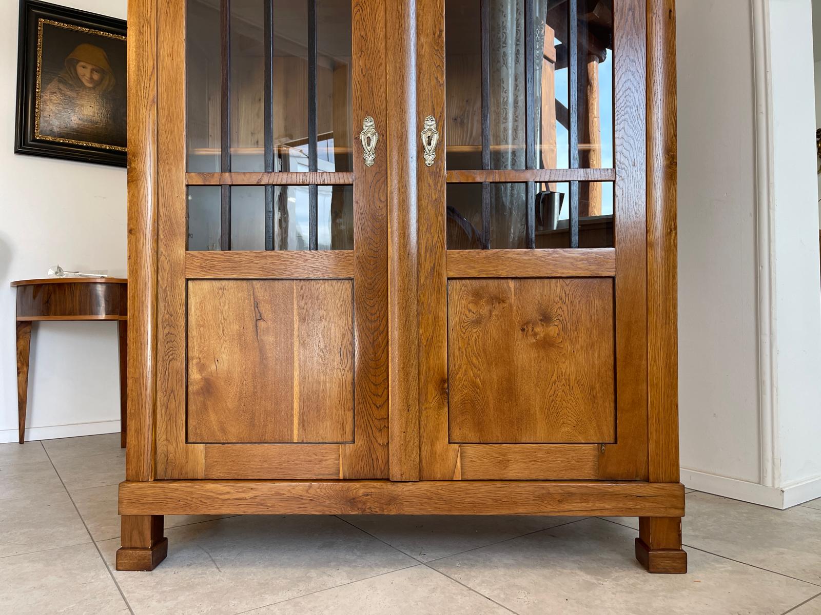 SALE Biedermeier Vitrine Bücherschrank Sammlervitrine Eichenholz Antiquität G1133