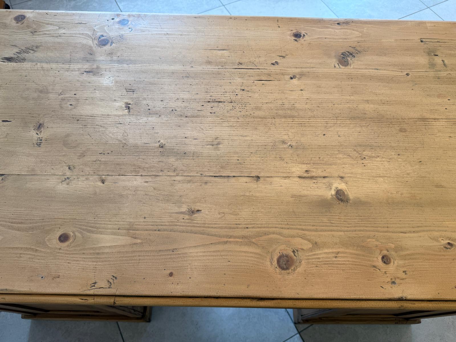 Bäuerlicher Naturholz Jugendstil Schreibtisch - Massivholz Bauernmöbel G2136