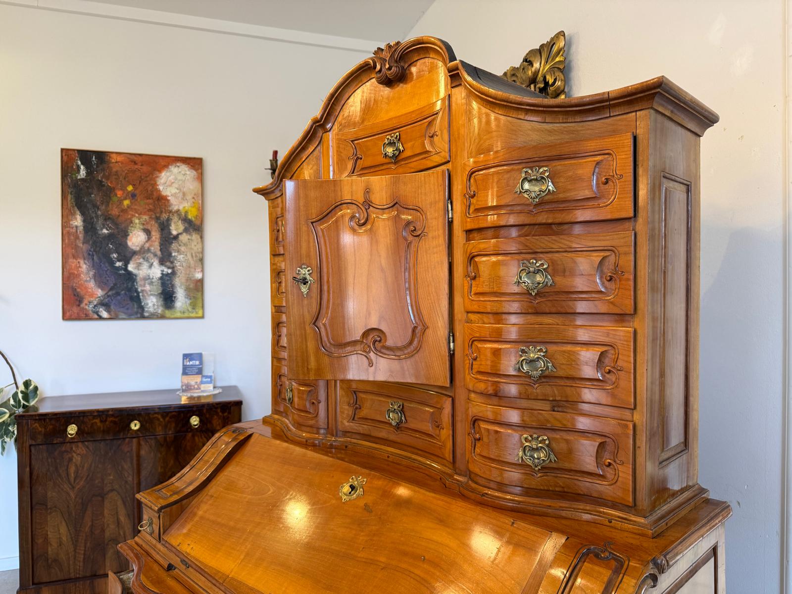 Originale Barocktabernakl Aufsatzkommode Vitrine Antiquität Tabernakl D1144