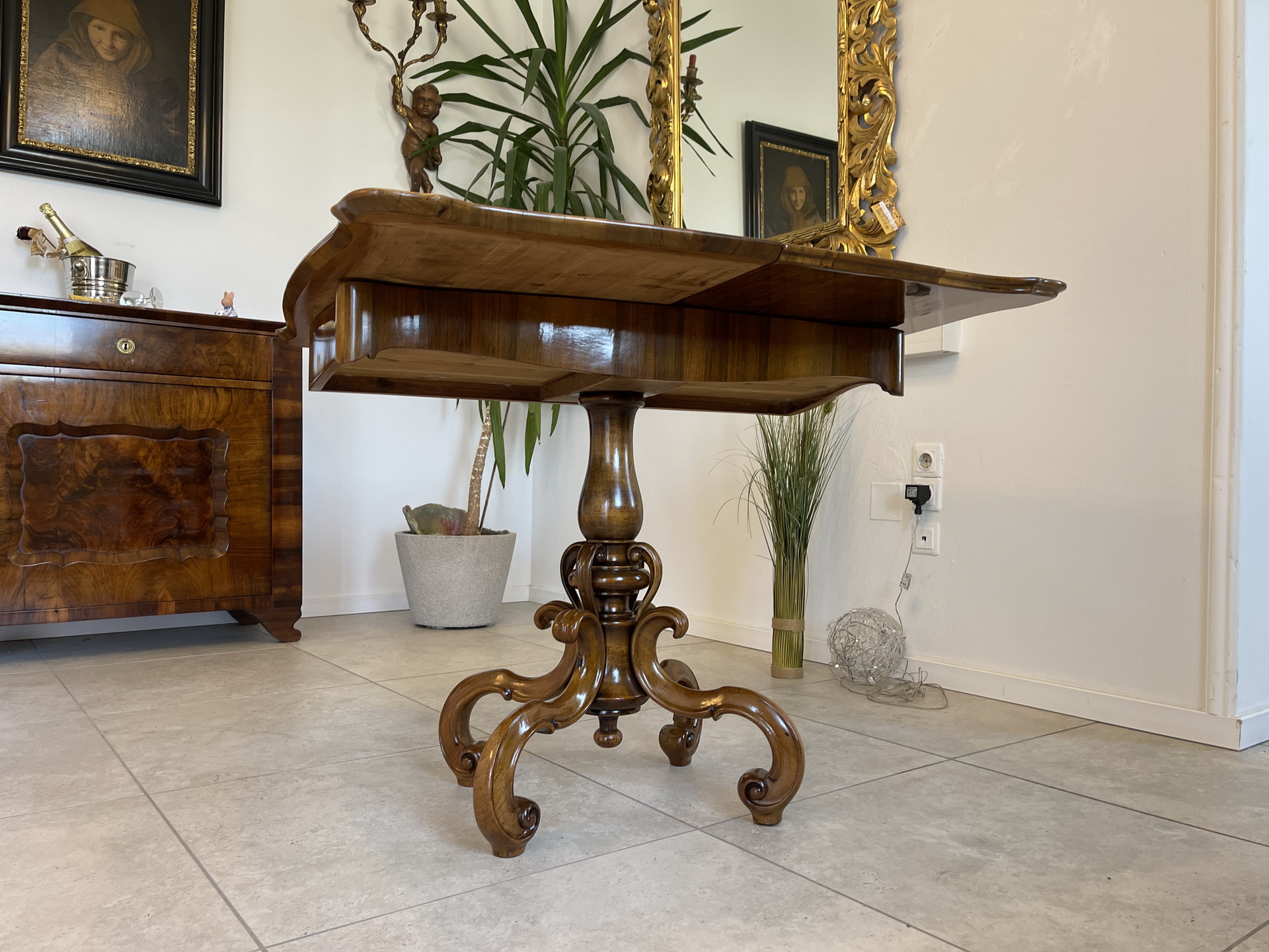 Biedermeier_011 Originaler Gründerzeit Spieltisch Schachtisch Konsoltisch A4840