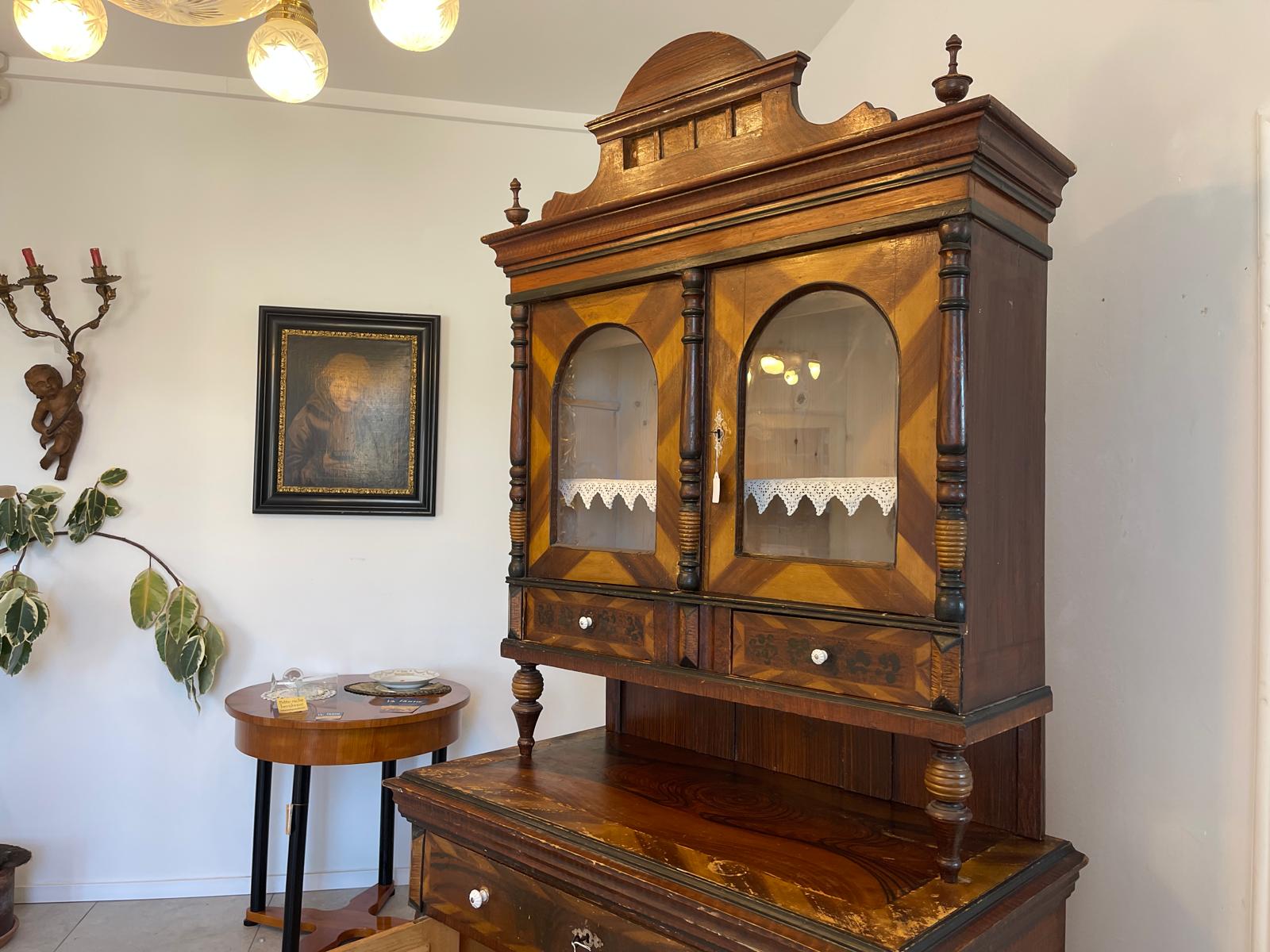 Gründerzeit Küchenbuffet Küchenschrank Küchenkredenz Bauernvitrine G1274