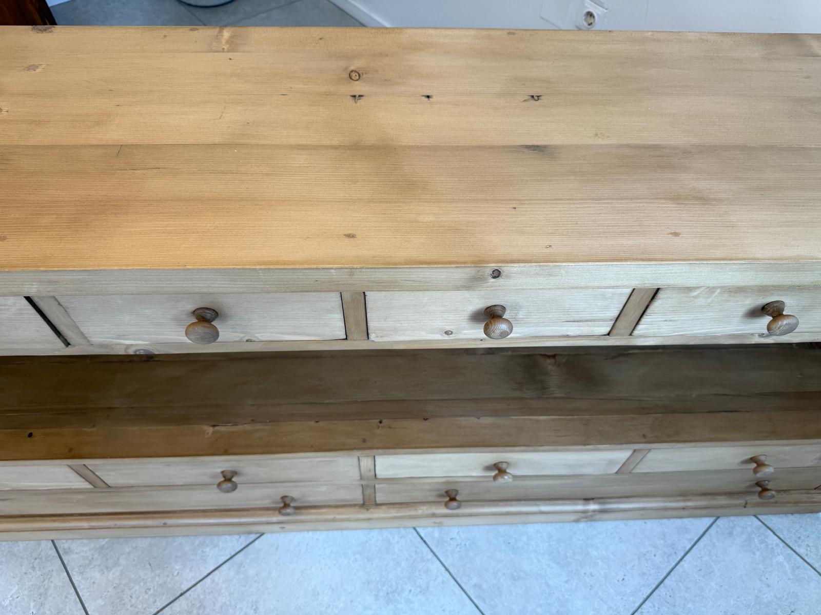 SALE Bäuerliche 12 Laden Kommode Anrichte Sideboard Weichholz G2073