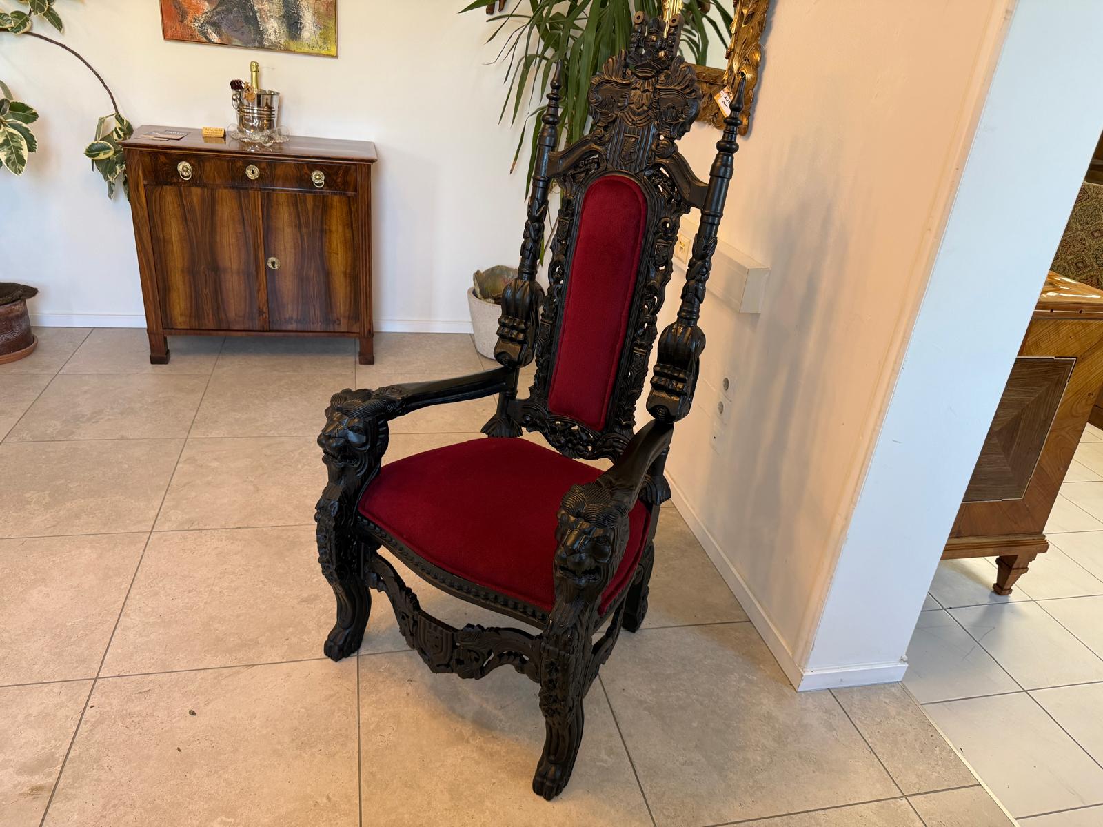 Prachtvoller Fauteuil Stuhl Königssessel Prunksessel Barockstil G2096