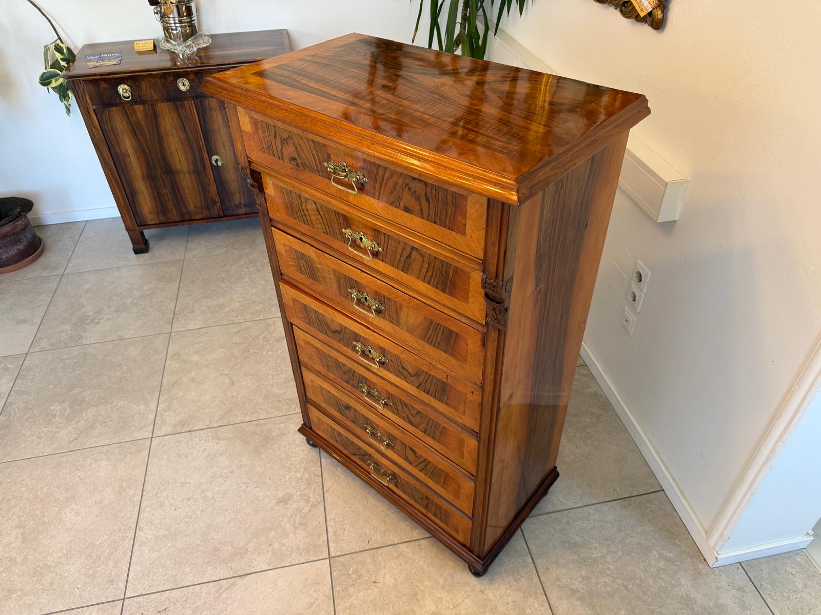 Gründerzeit Wochenkommode Nussholz Ladenschrank Antik G2086