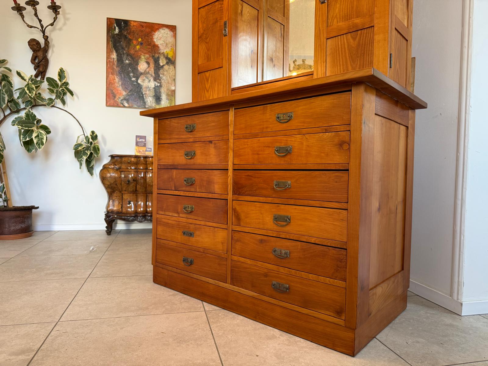 SALE Originale Jugendstil Bücherschrank Kasten Vitrine D1177