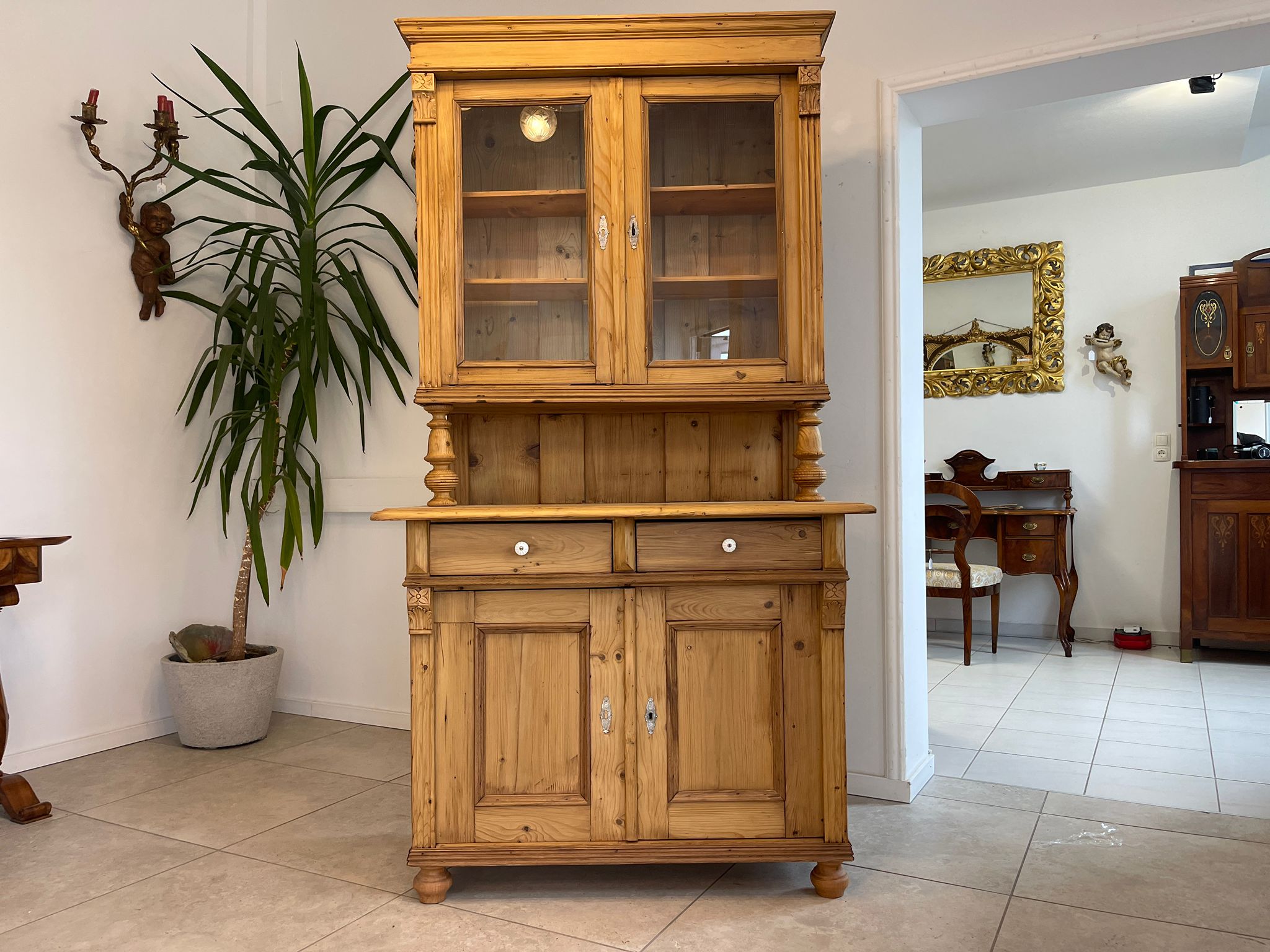 Gründerzeit Küchenkredenz Bauernschrank Kredenz Naturholzschrank G1608