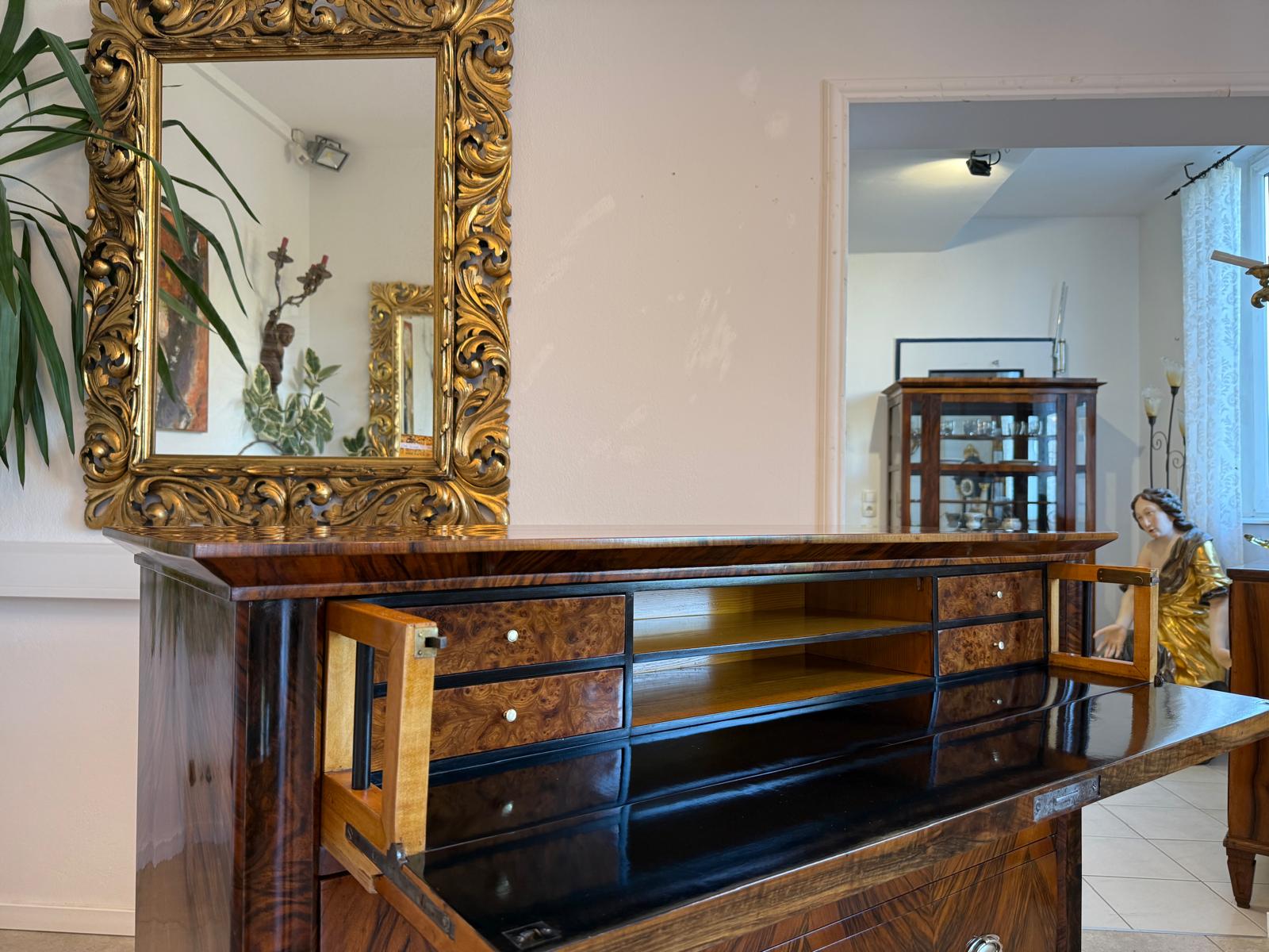 SALE Restaurierte Biedermeier Schreibkommode Nussholz Antiquität Antikmöbel G2159
