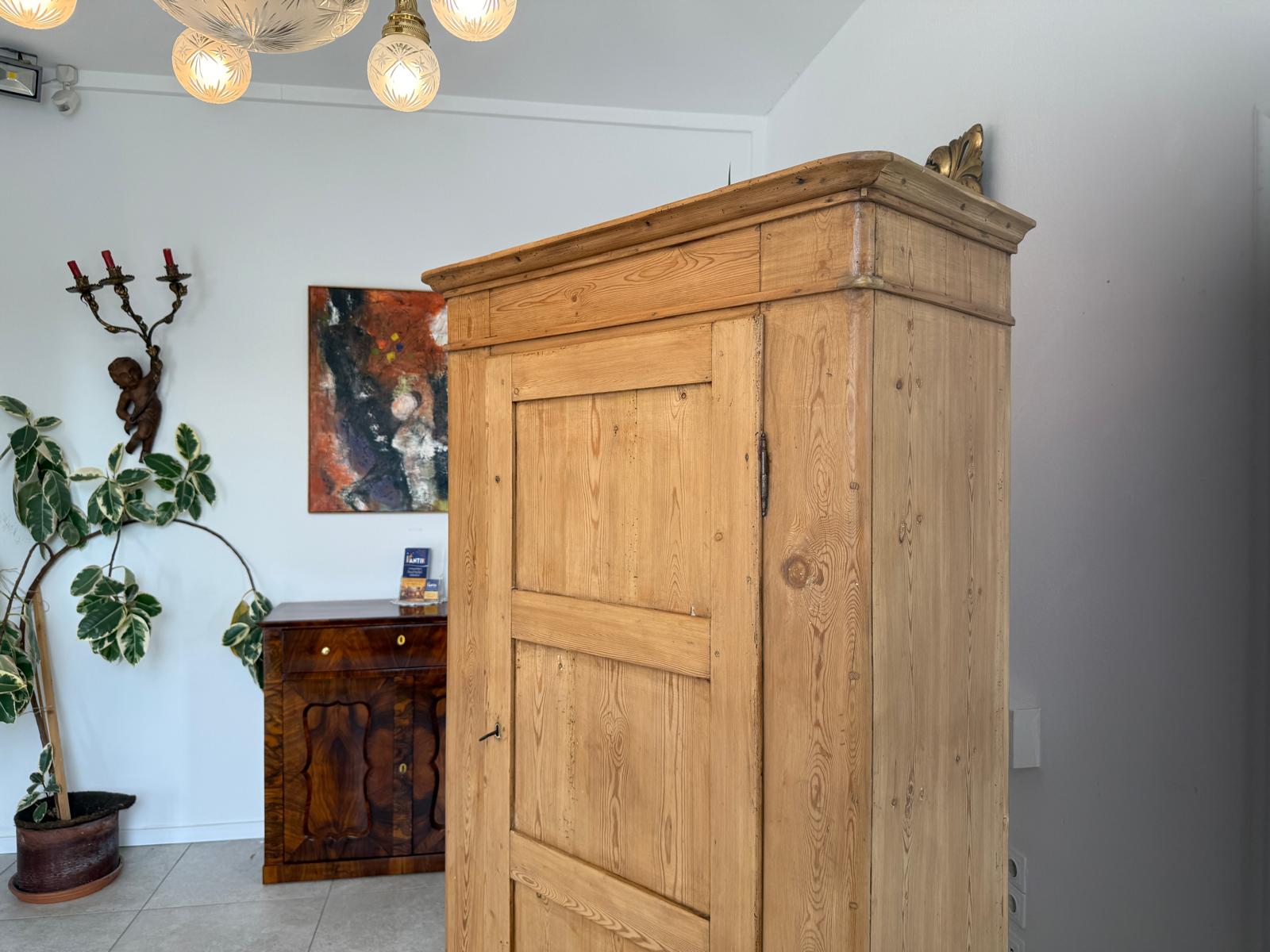 Bäuerlicher Kleiderschrank Naturholz Bauernschrank Bauernmöbel Kasten D2412