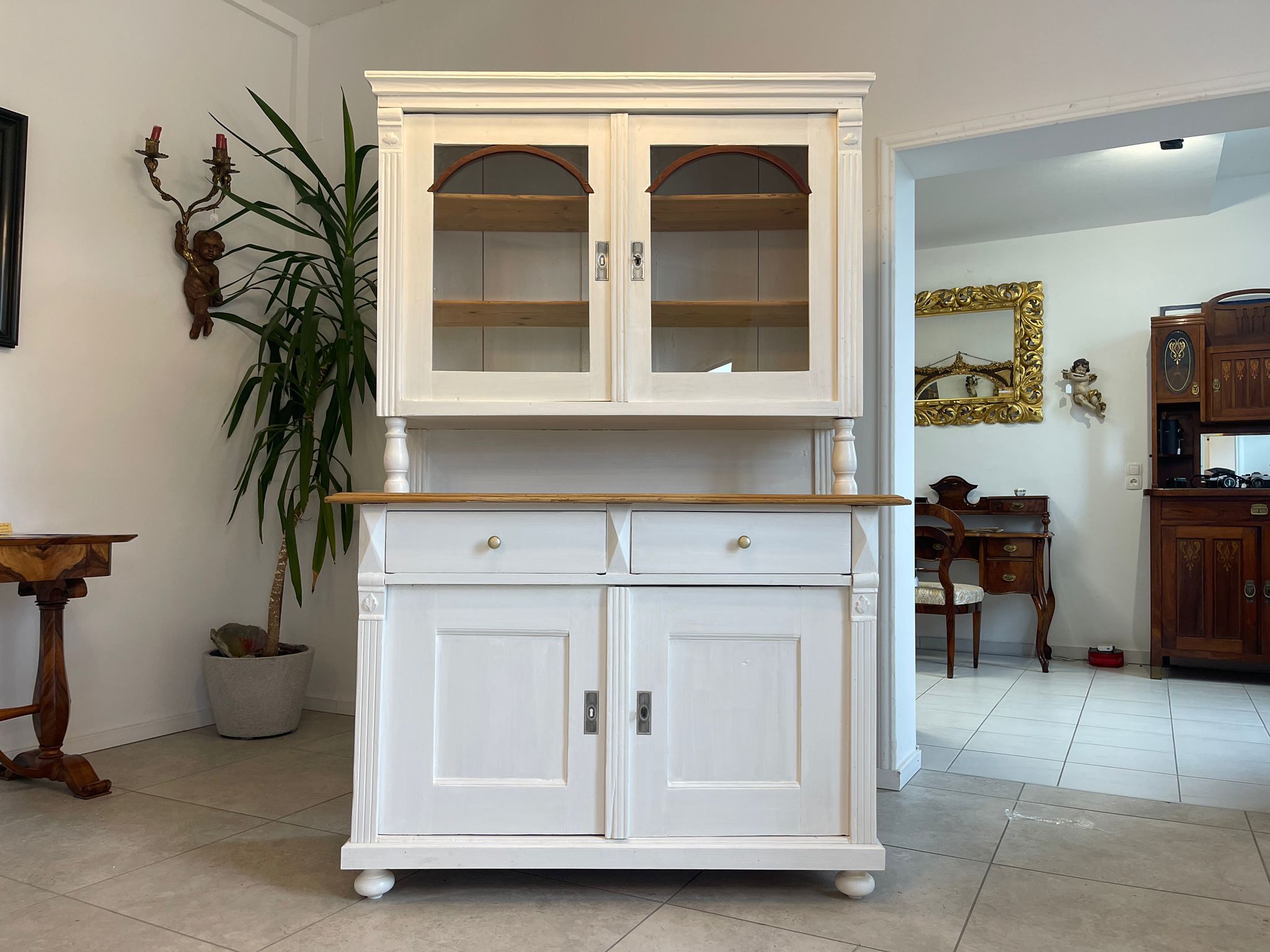 Aufsatzbuffet Küchenkredenz Bauernschrank Aufsatzkommode Chabby Chic G1607