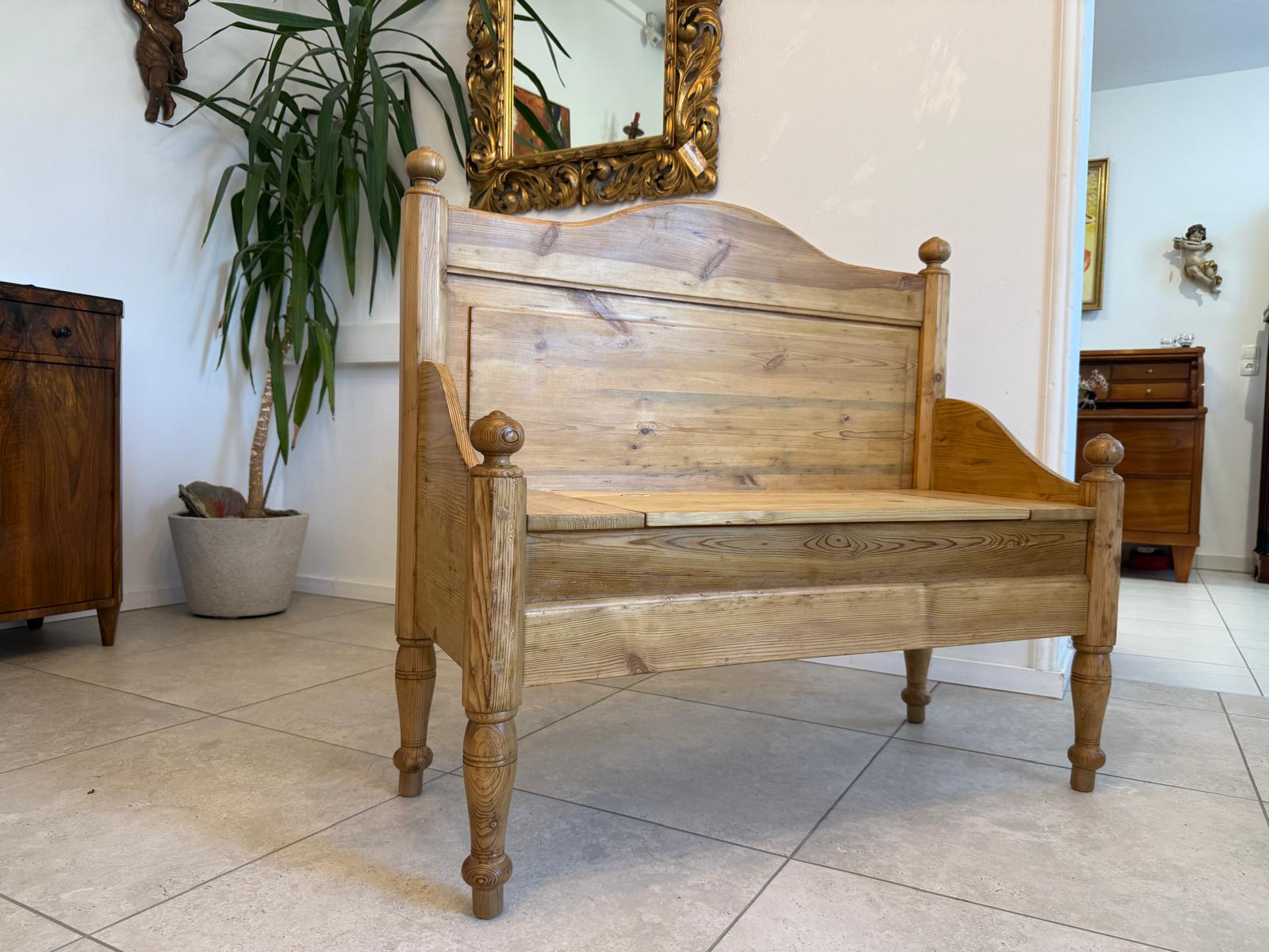 Zierliche Gründerzeit Bank Bankerl Sitzbank Holzbankerl  G1928