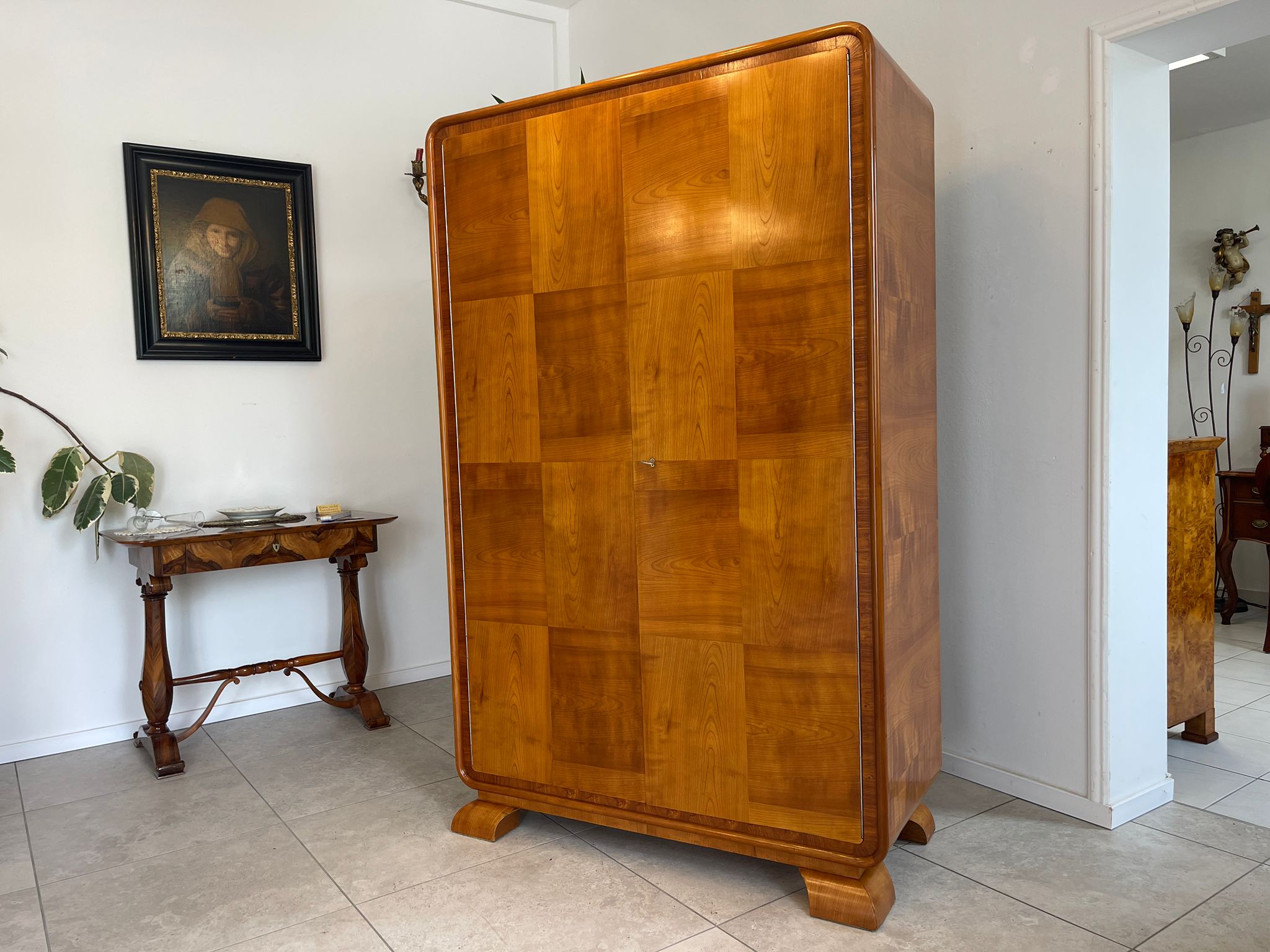 Restaurierte Art Deco Vitrine Glasschrank Bücherschrank Antiquität Antik Möbel G1628
