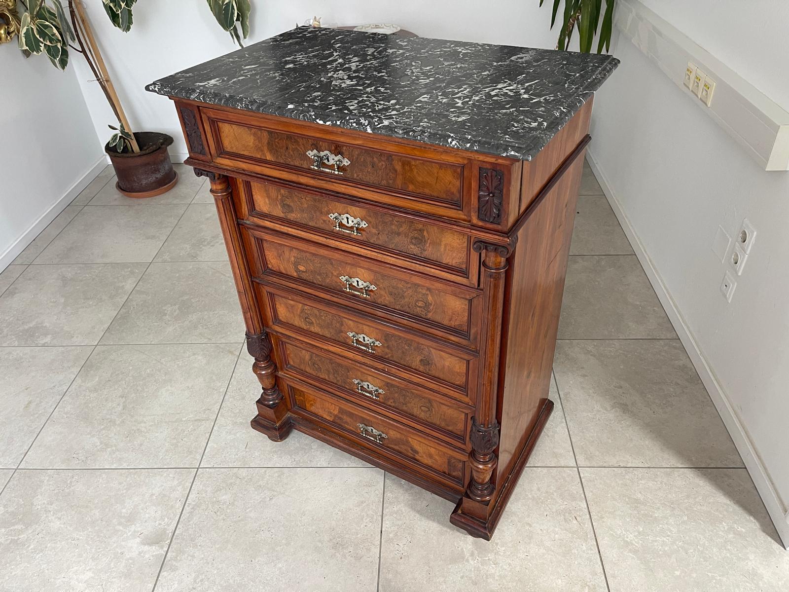 Gründerzeit Wochenkommode Nussholz Ladenschrank G1338