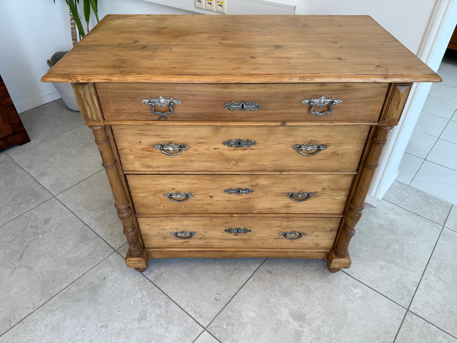 Restaurierte Gründerzeit Kommode 4 Laden Fichtenholz Bauernmöbel G1843