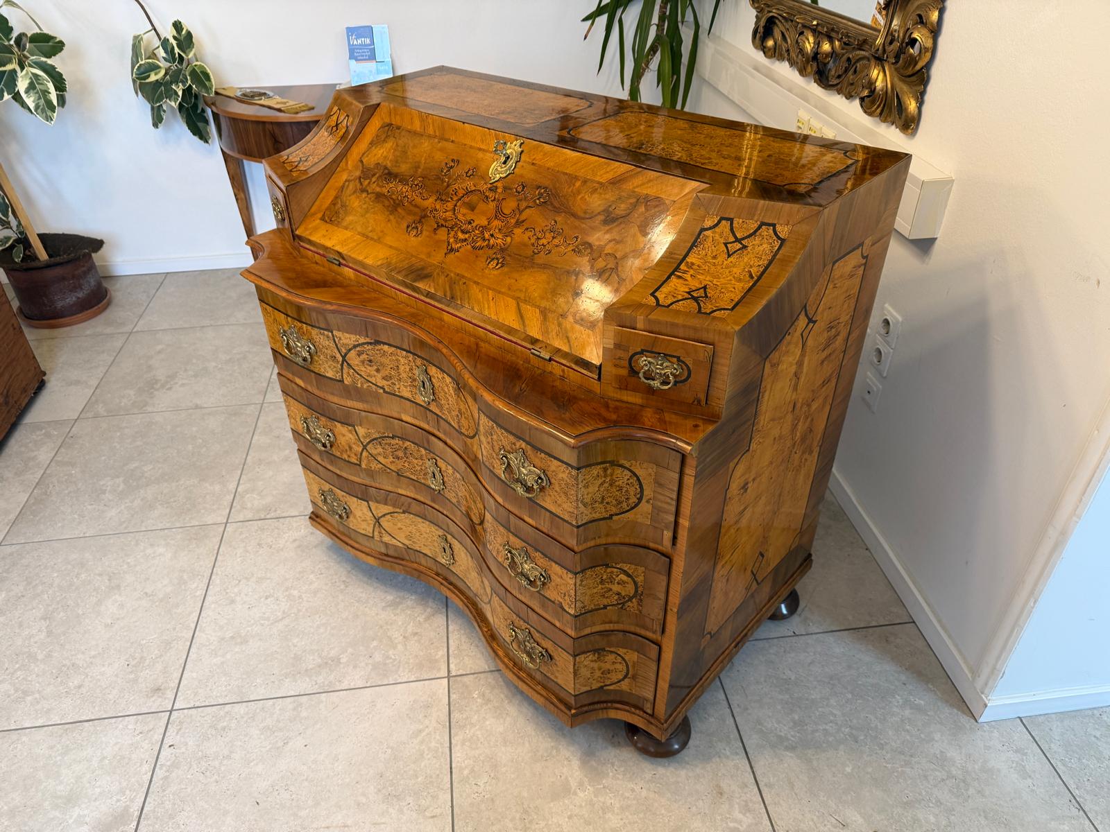 Authentischer Barock Schreibsekretär Sekretär Kommode Antiquität  G2374
