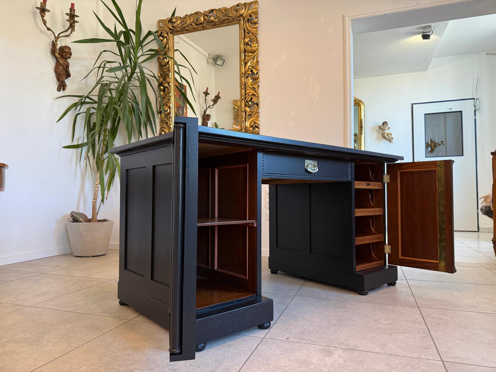 Restaurierter Jugendstil Schreibtisch Sekretär Freisteher Originalstück G2274