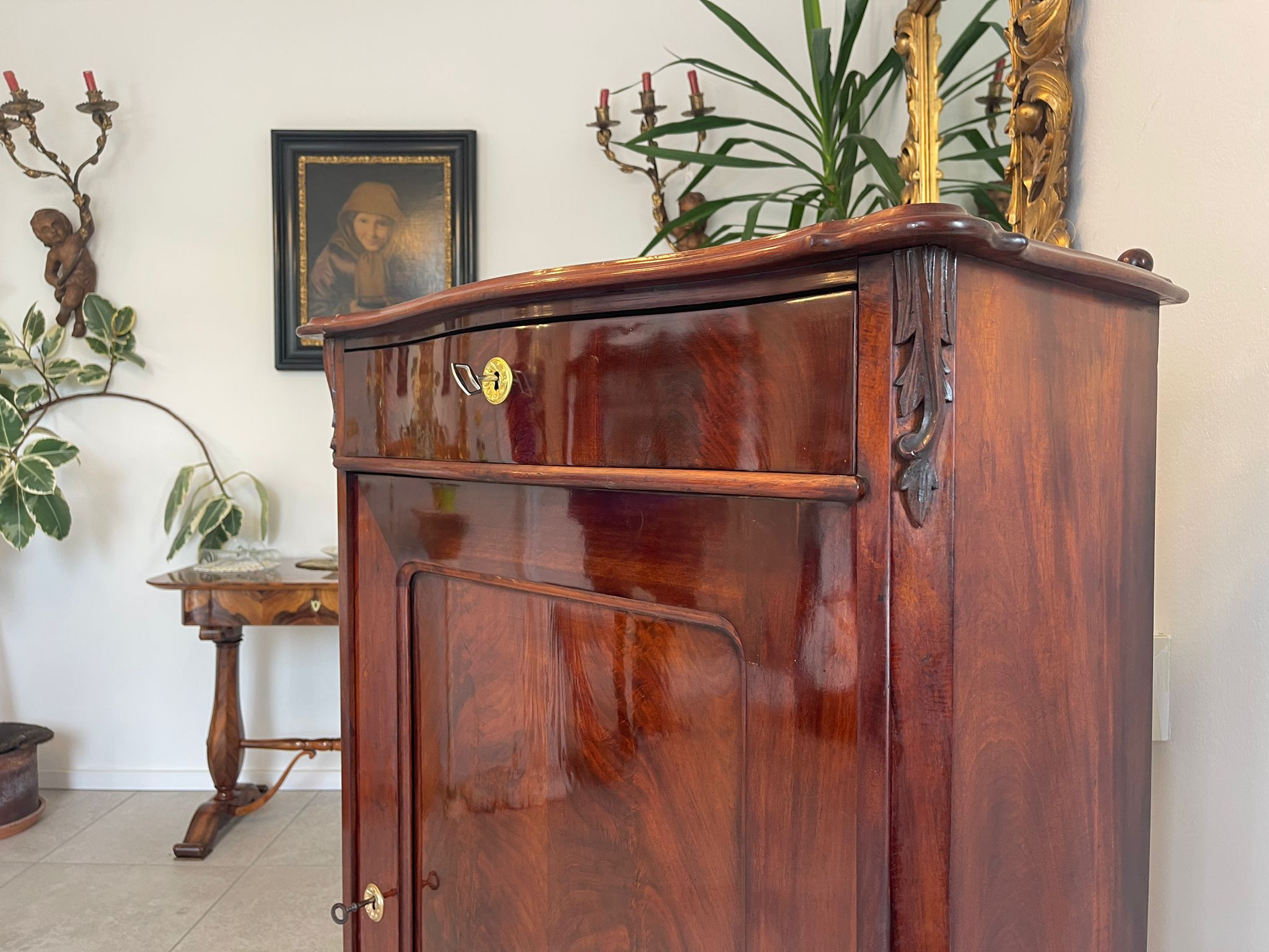 Spätbiedermeier Vertiko Halbschrank Antiqutität Rarität G1614