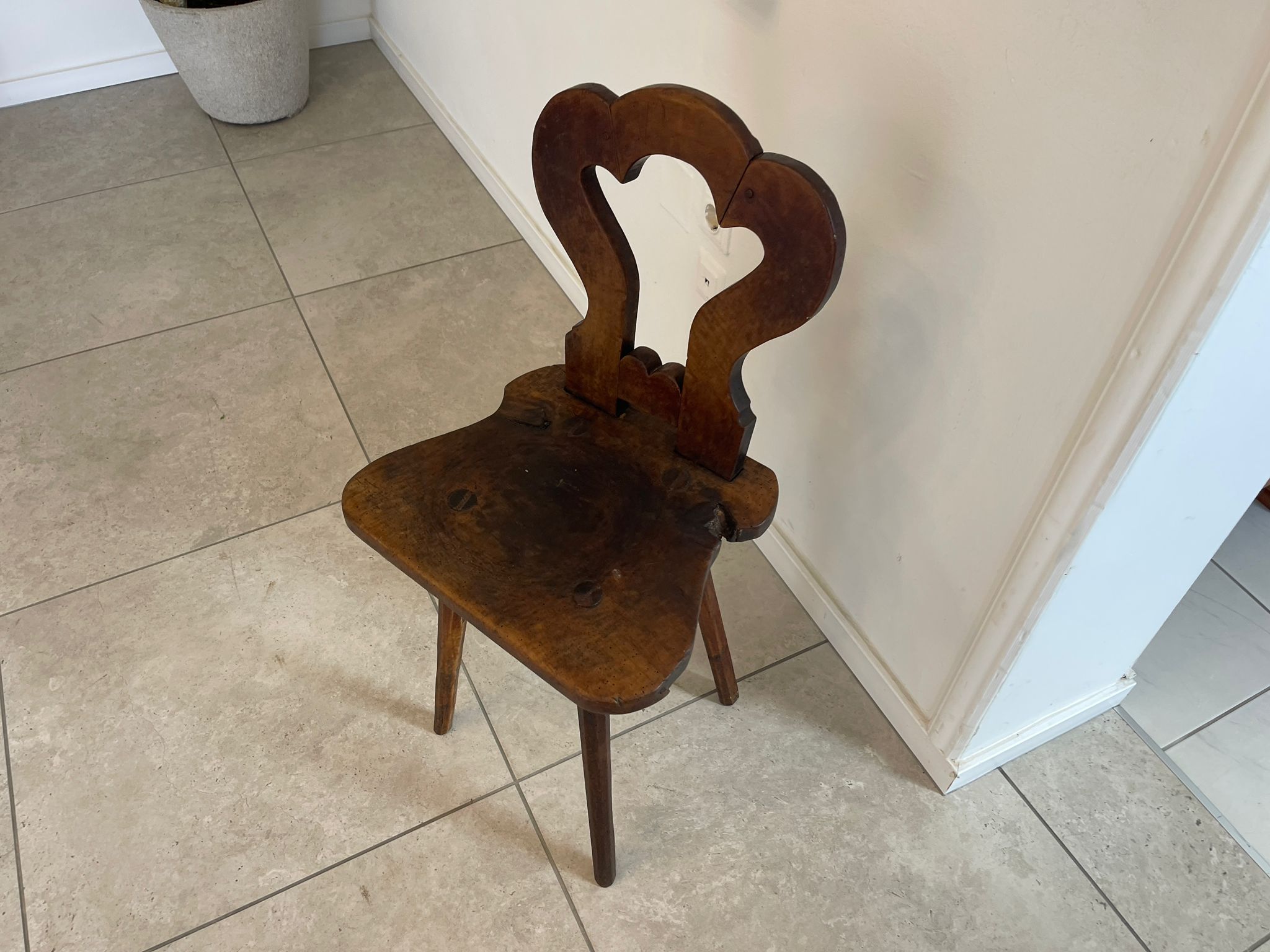 Alter antiker Biedermeier Bauernsessel Sessel Brettstuhl G1623