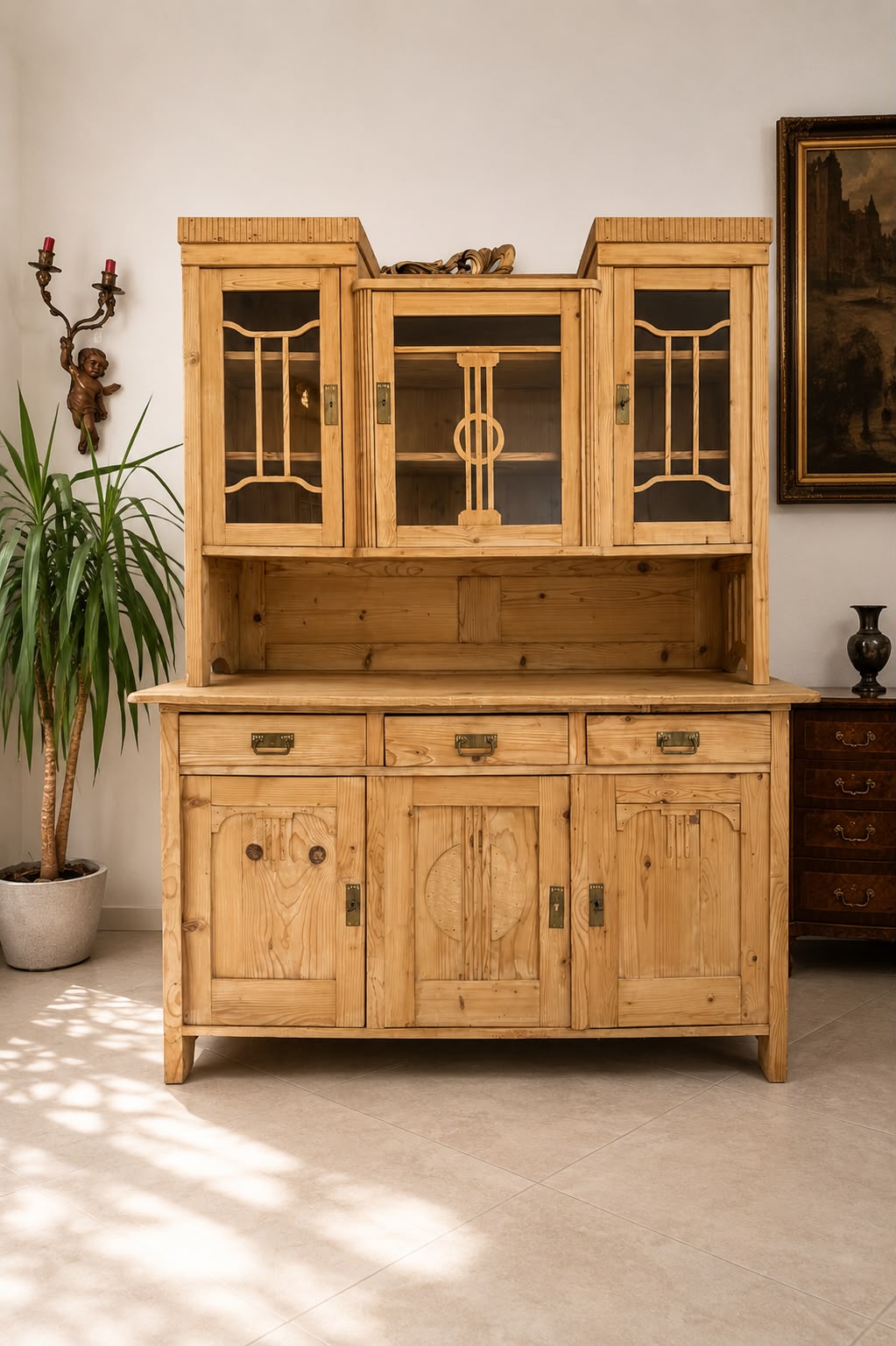 Jugendstil Küchenkredenz Bauernschrank Bauernkredenz D2613