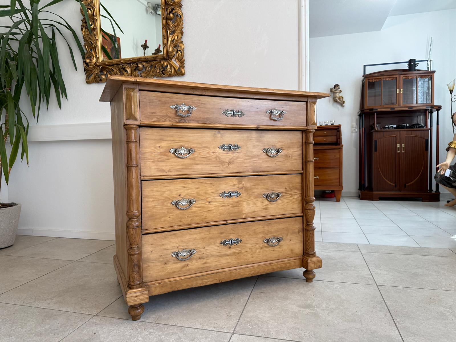 Restaurierte Gründerzeit Kommode 4 Laden Fichtenholz Bauernmöbel G1843