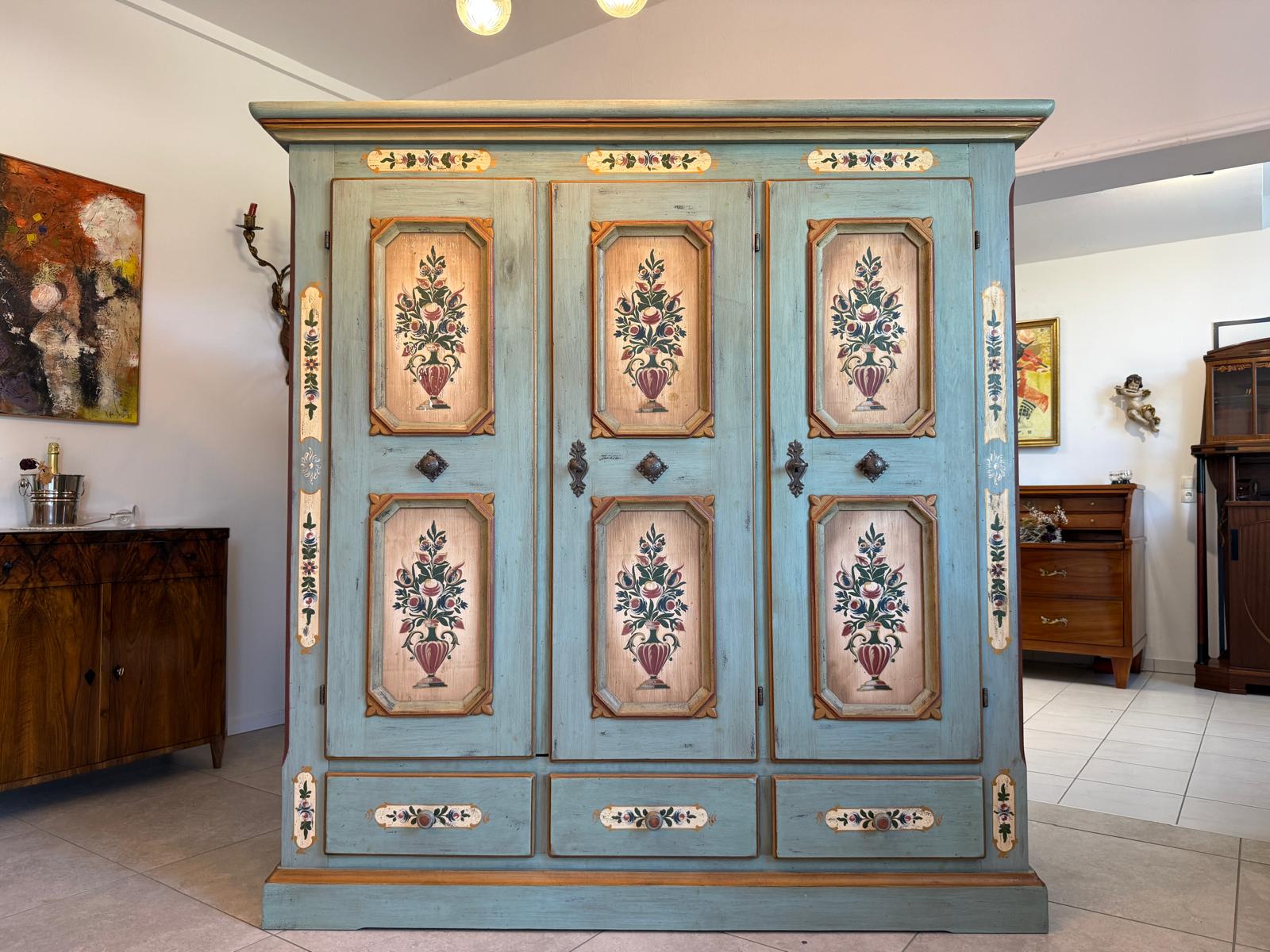 Voglauer Schrank Bauernschrank Anno 1800 Altblau G2041